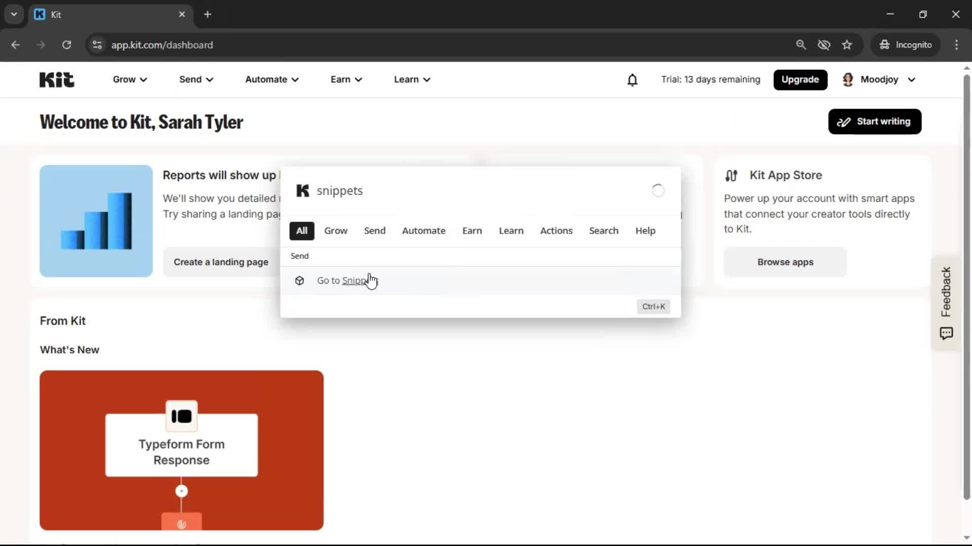 Searching screenshot