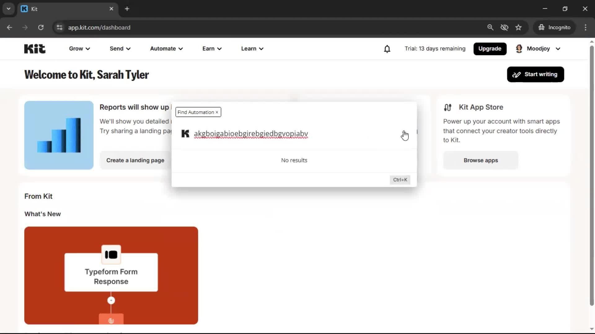 Searching screenshot