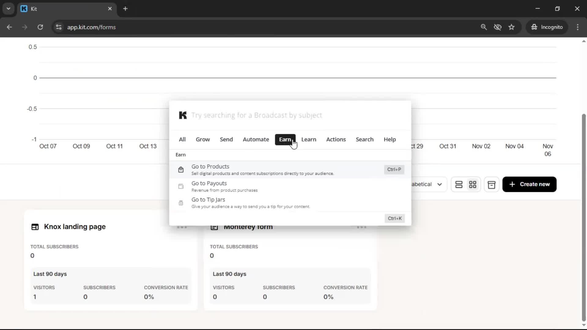 Searching screenshot