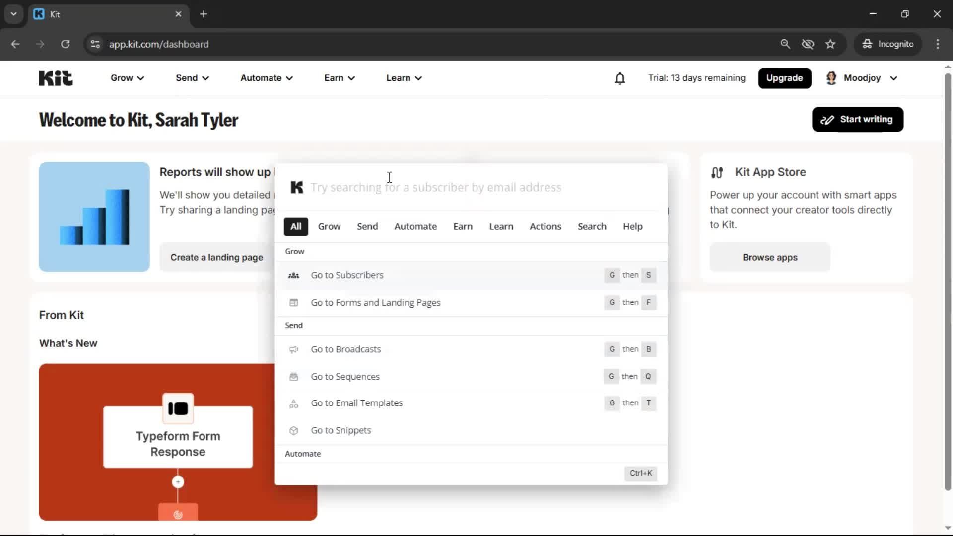 Searching screenshot