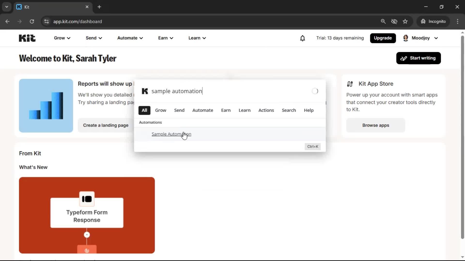 Searching screenshot