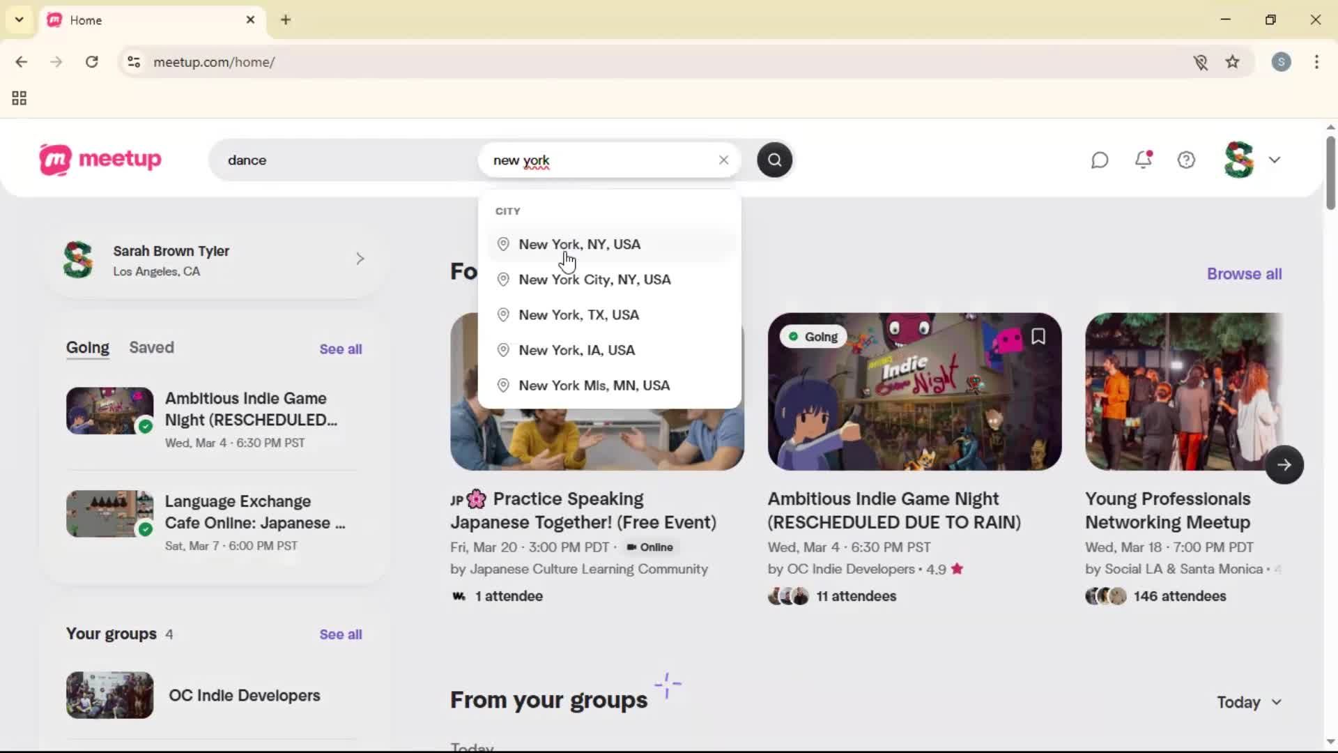 Searching screenshot