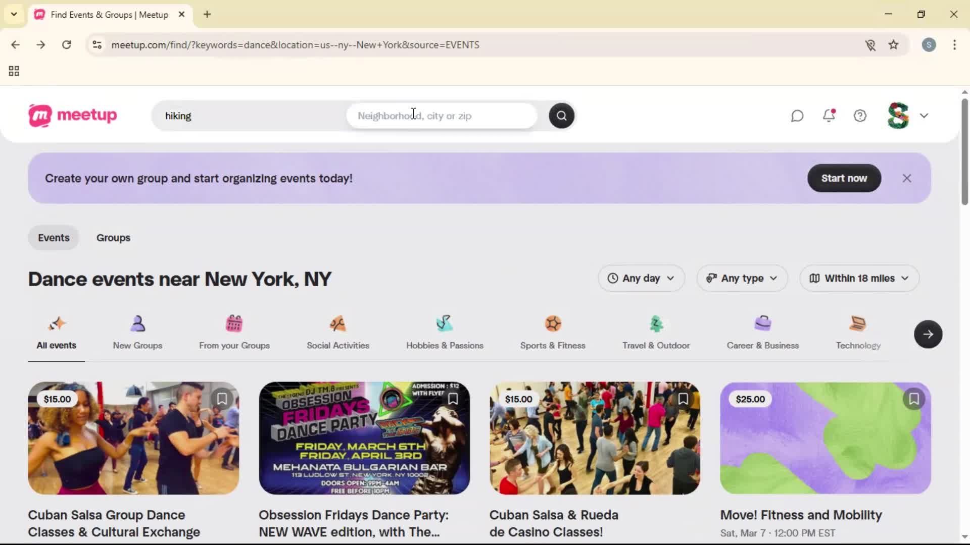 Searching screenshot