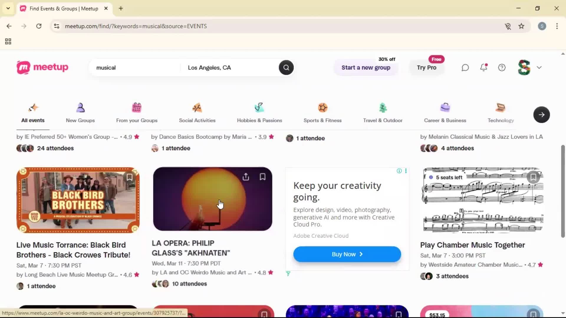 Searching screenshot