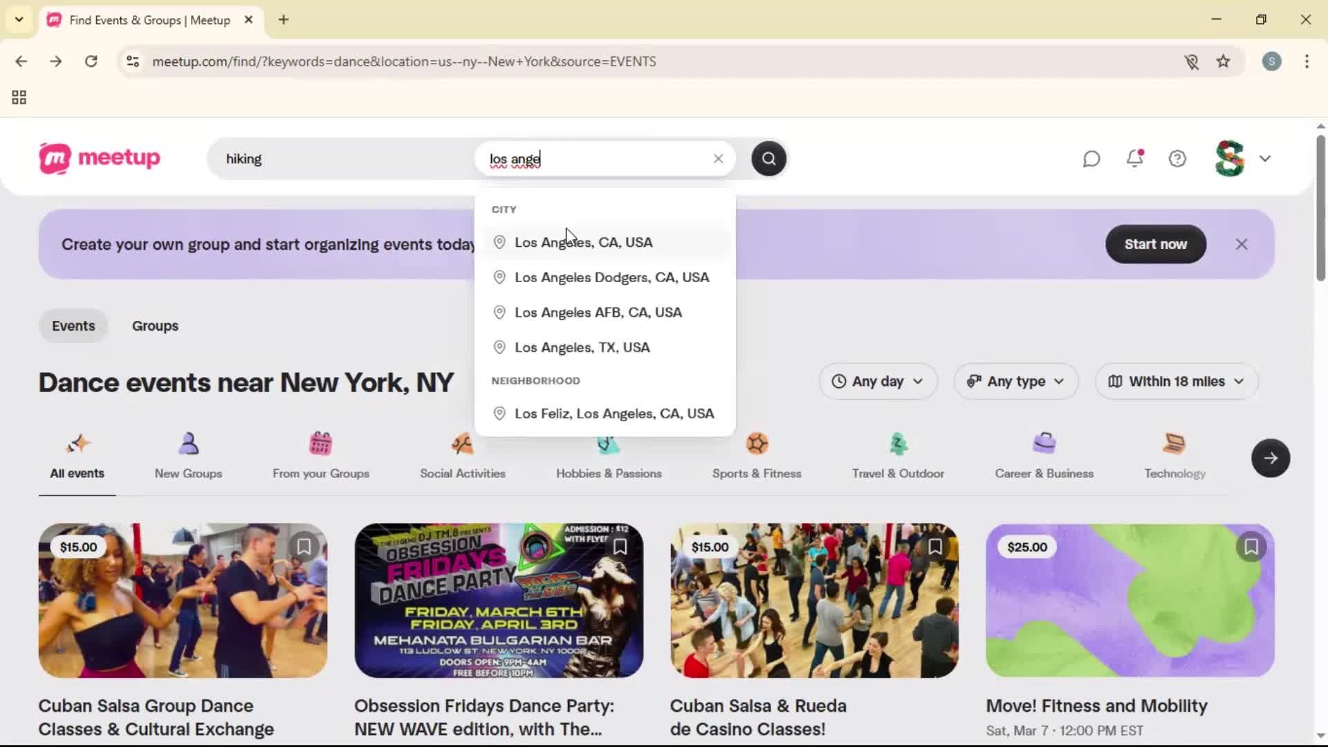 Searching screenshot