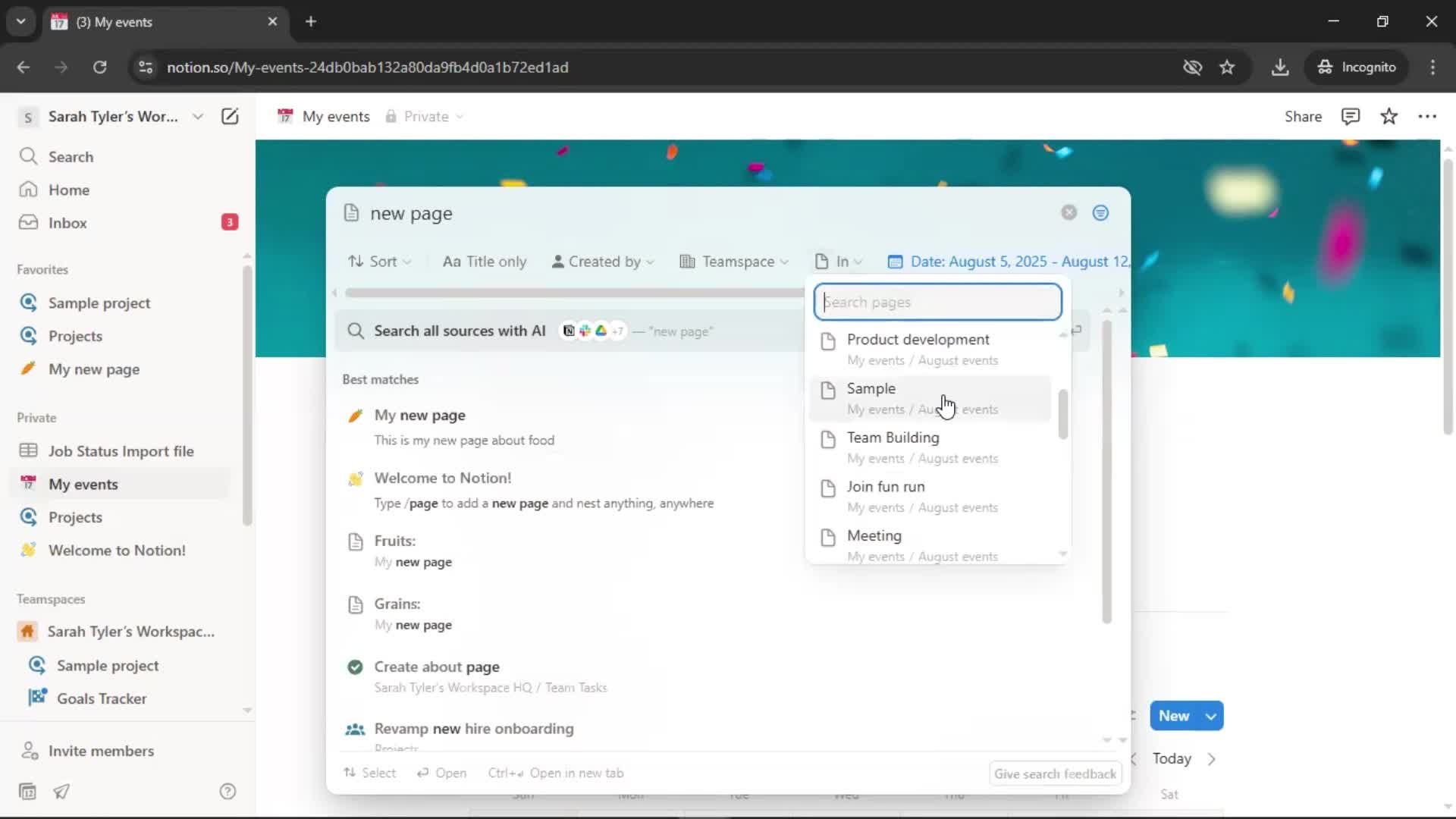 Searching screenshot