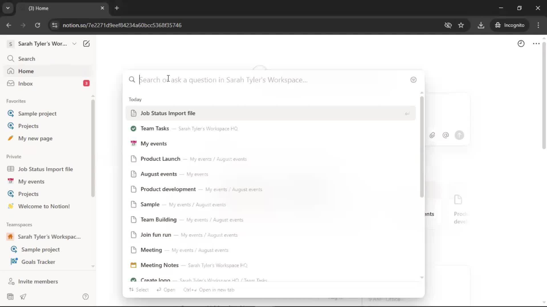 Searching screenshot