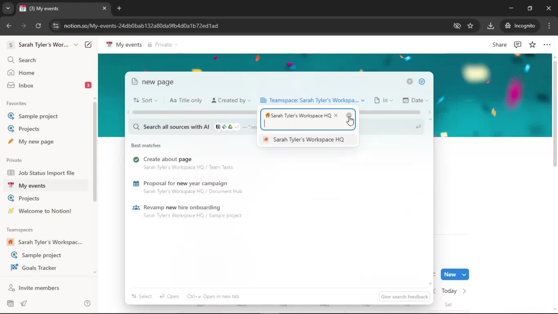 Searching screenshot