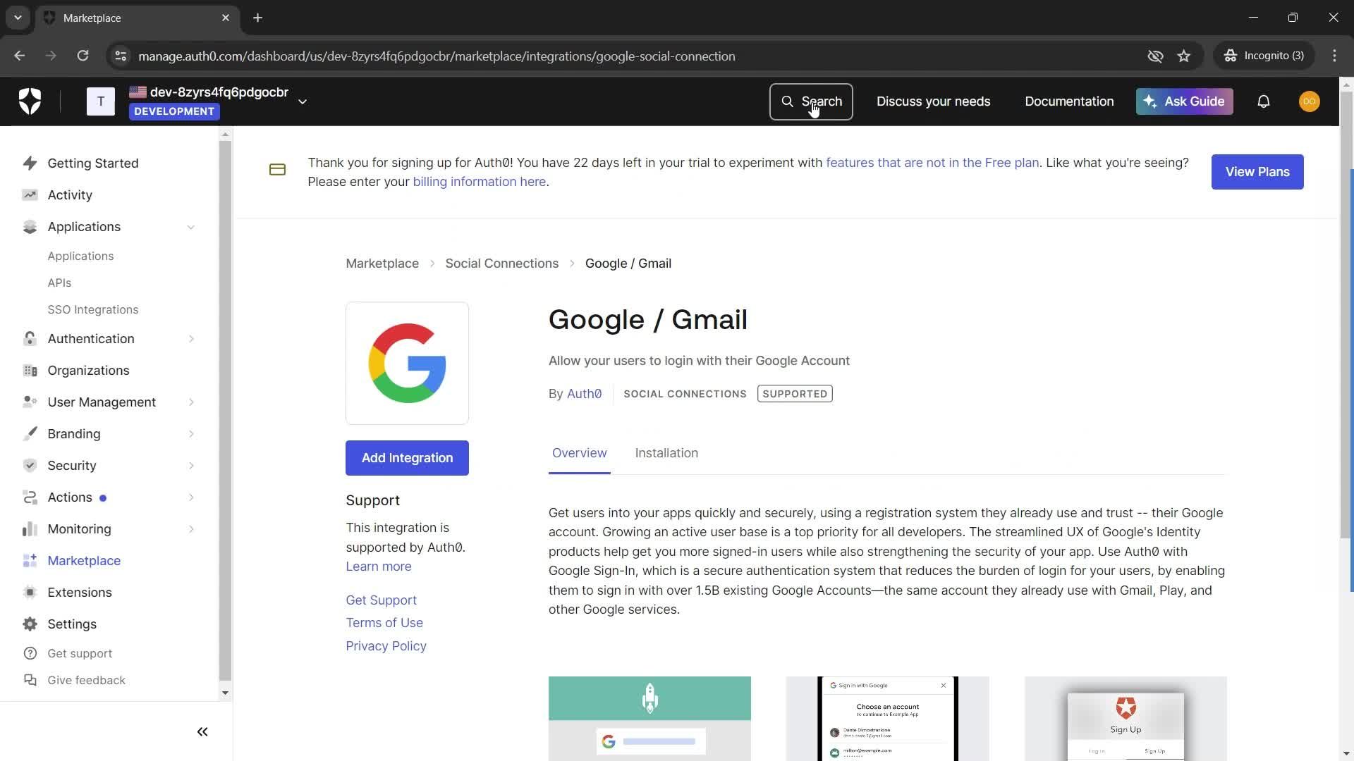 Searching screenshot