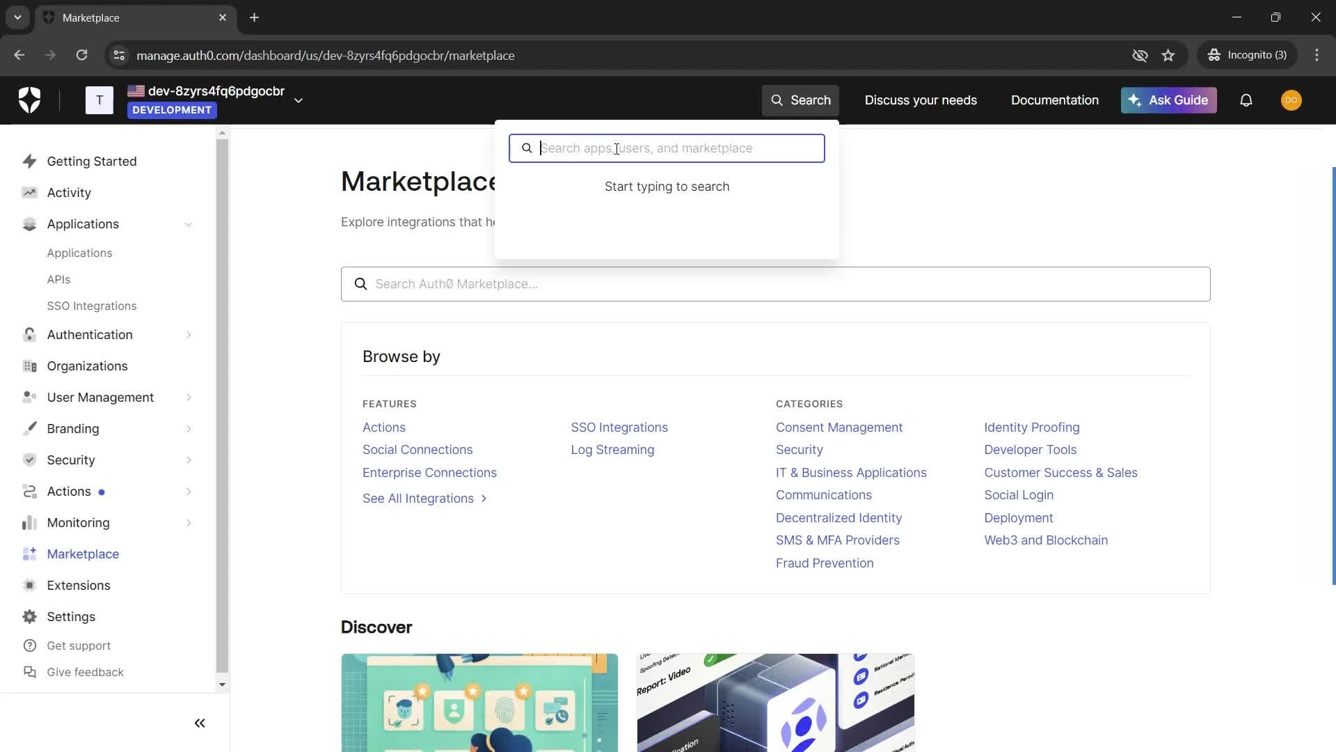 Searching screenshot