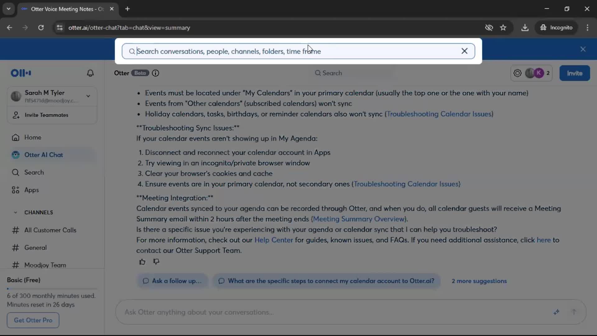 Searching screenshot