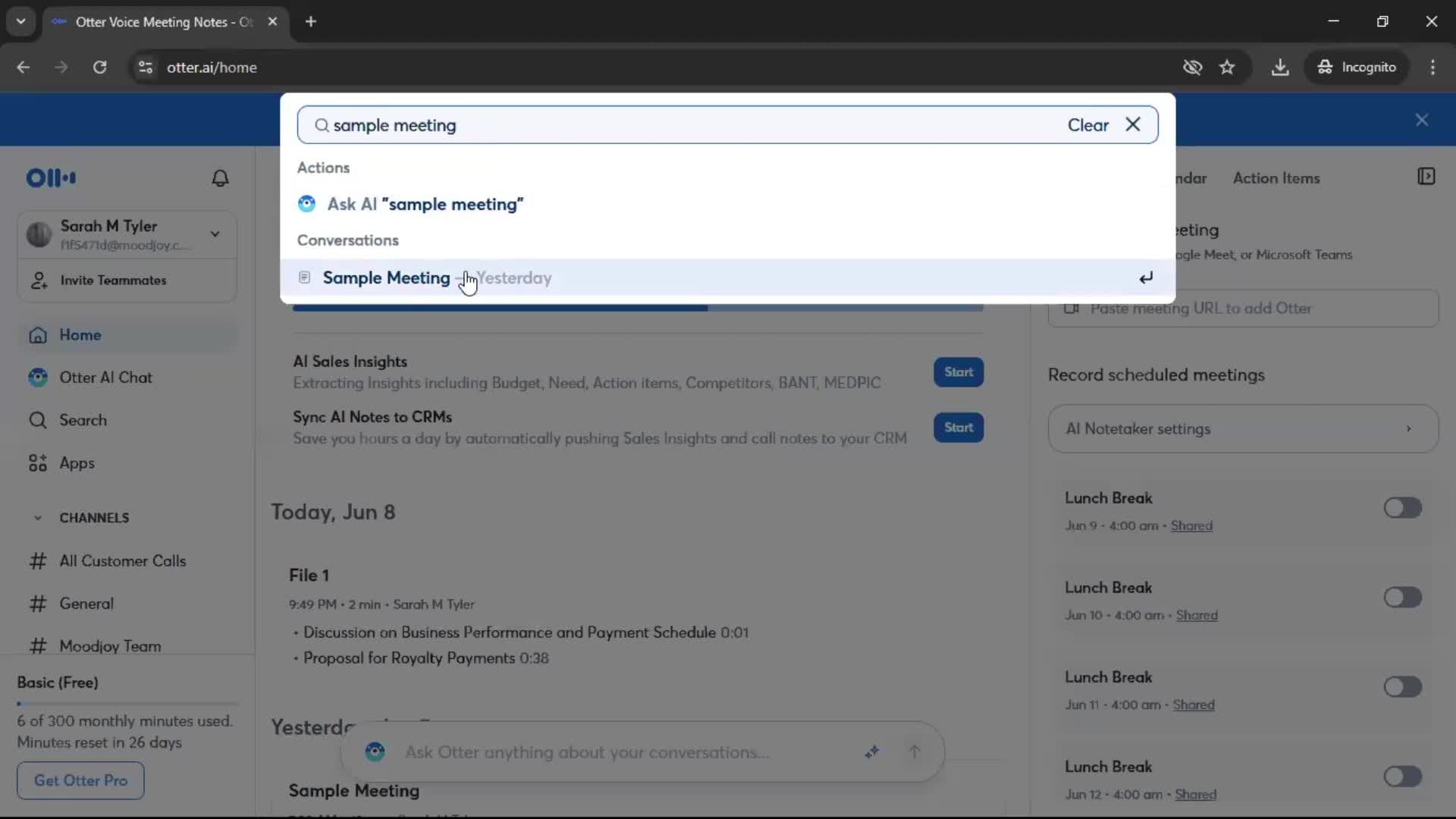 Searching screenshot