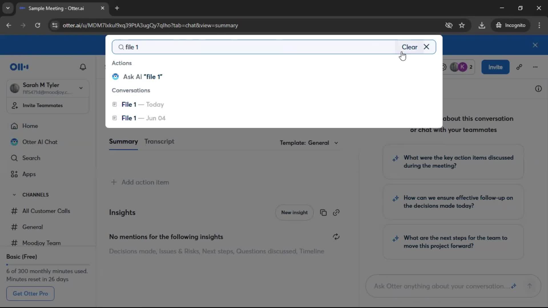 Searching screenshot