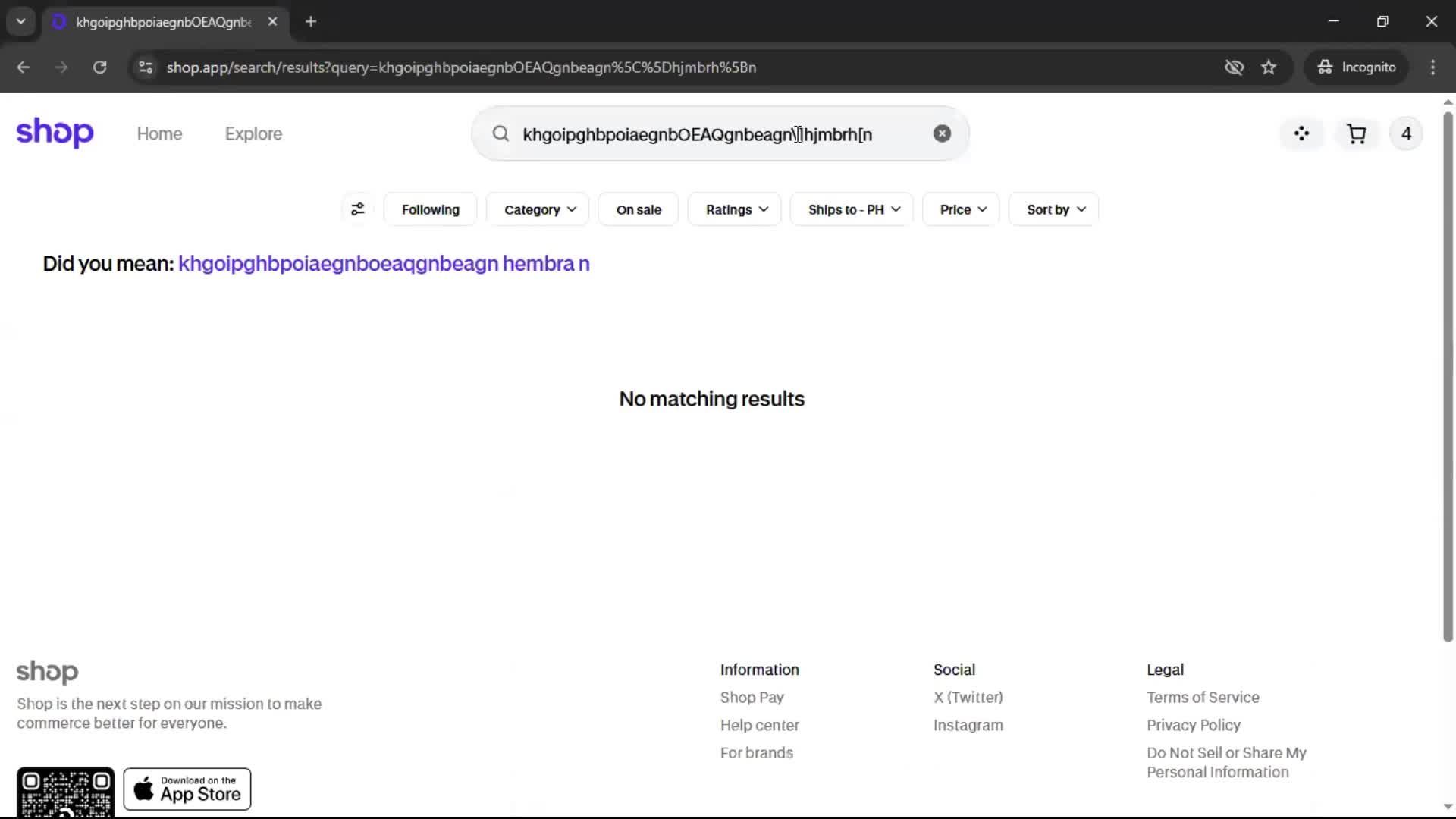 Searching screenshot