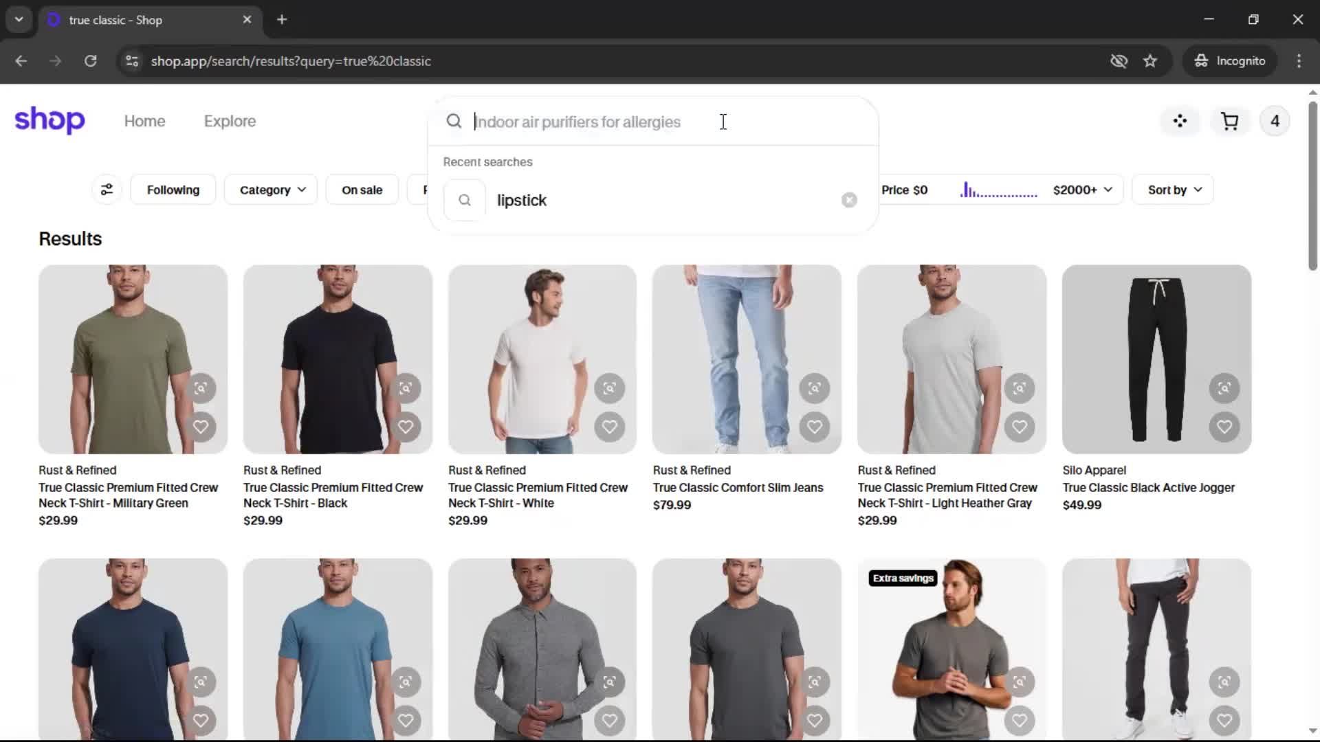 Searching screenshot