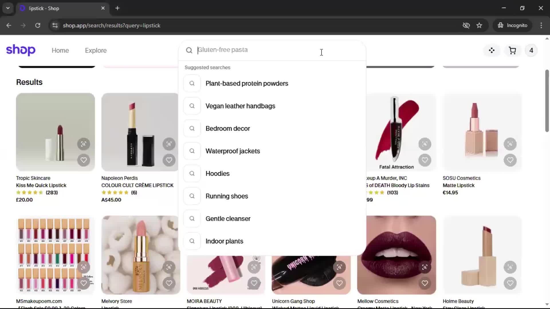Searching screenshot
