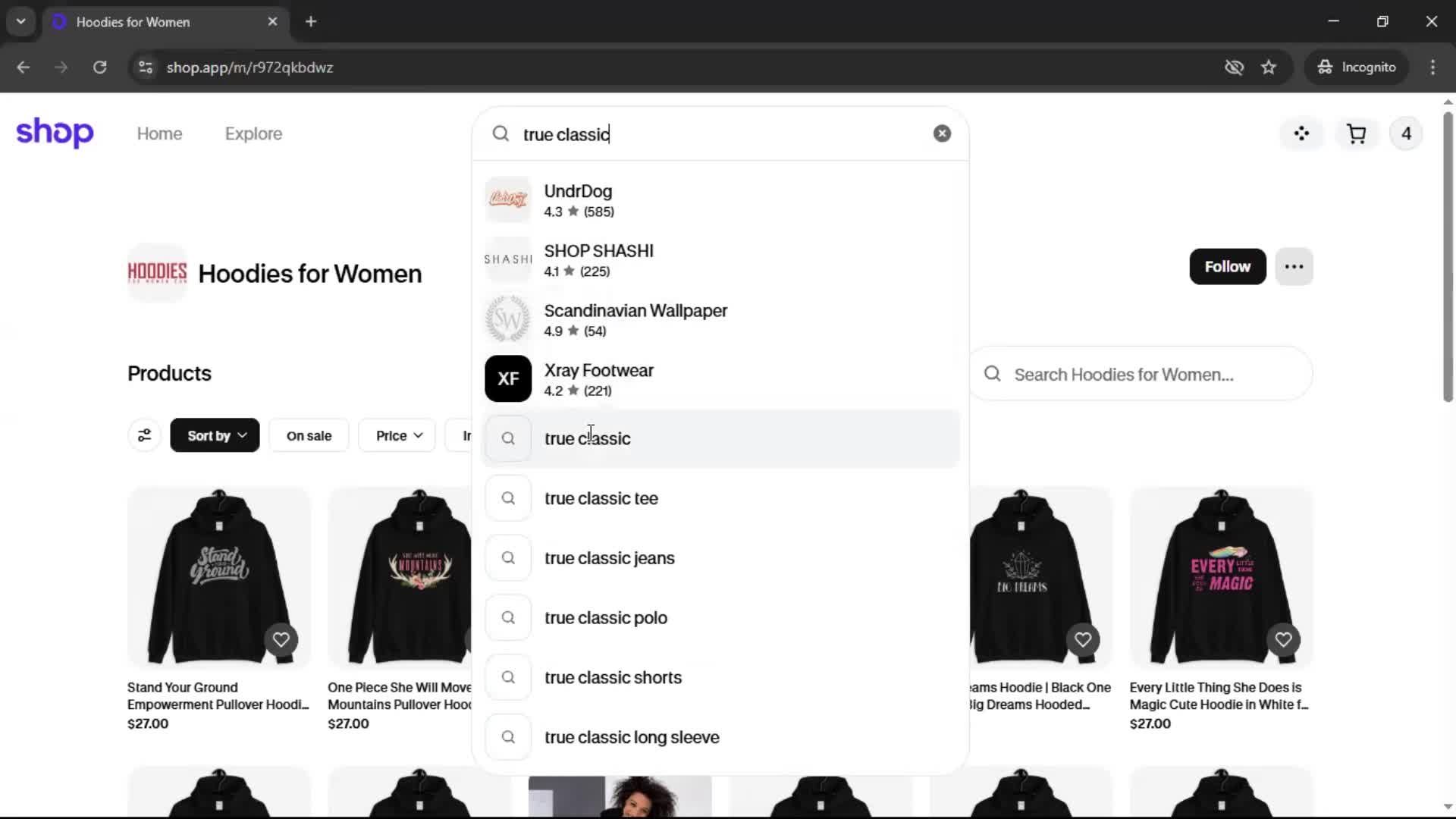 Searching screenshot