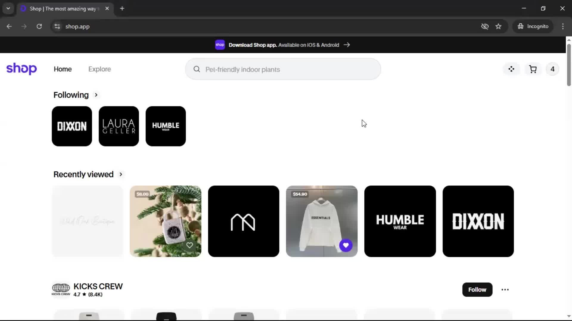 Searching screenshot