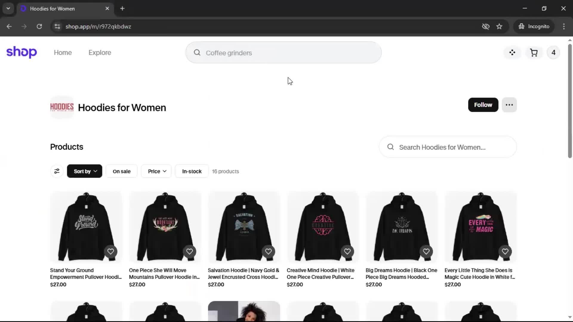 Searching screenshot