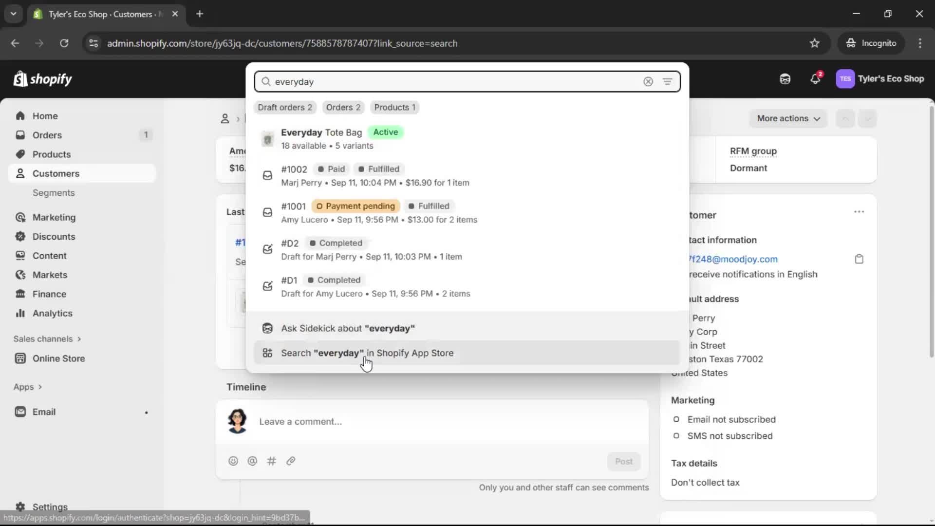 Searching screenshot