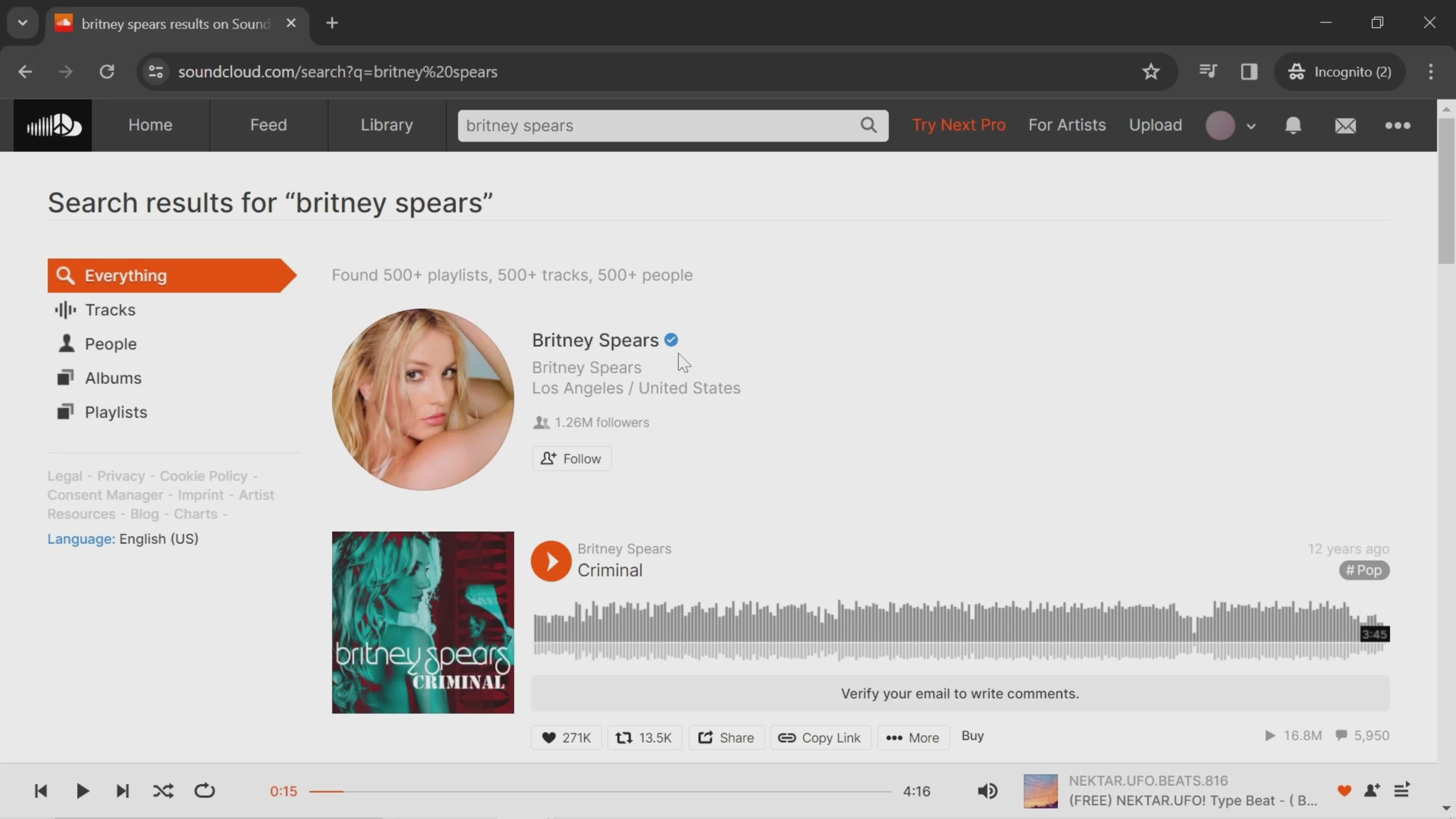 Searching on SoundCloud video thumbnail