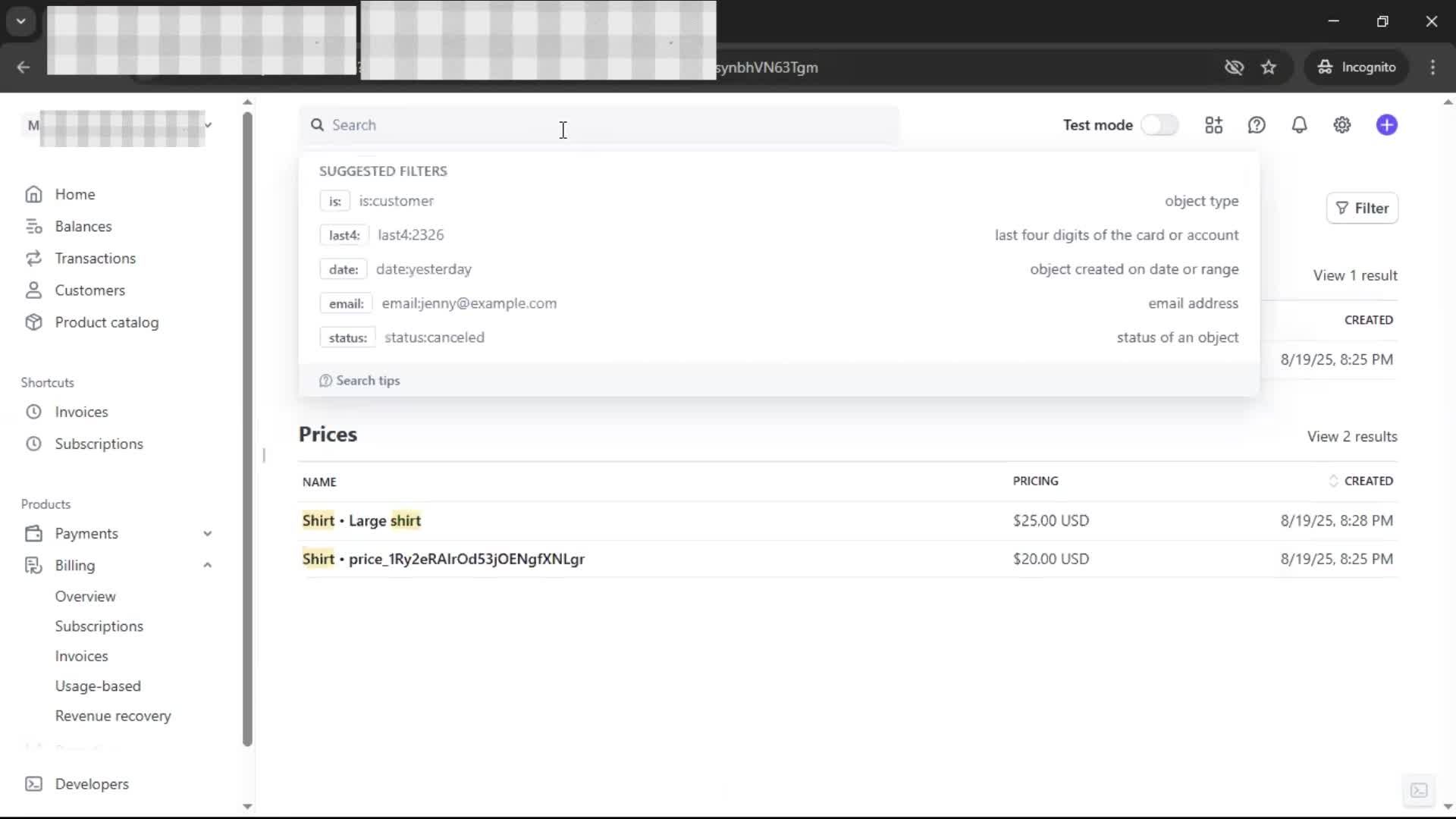 Searching on Stripe video thumbnail