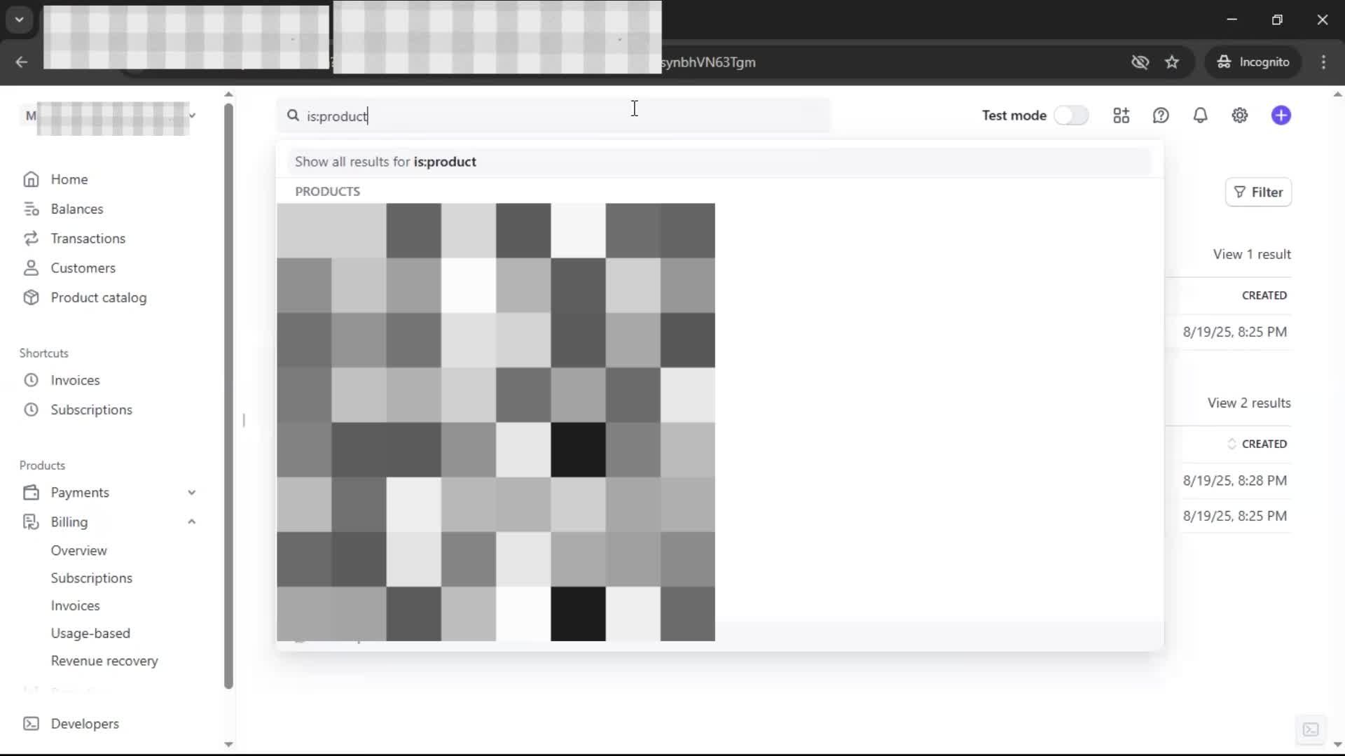 Searching screenshot