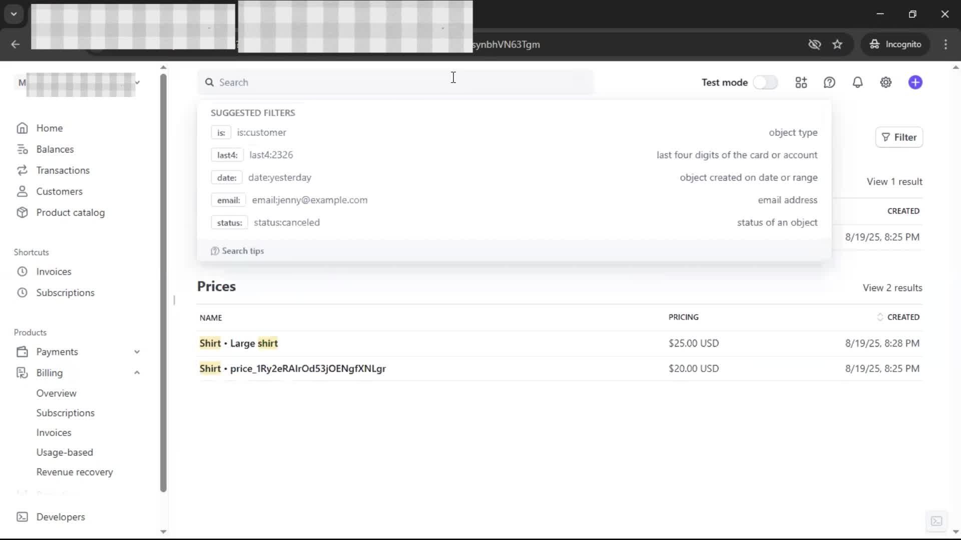 Searching on Stripe video thumbnail