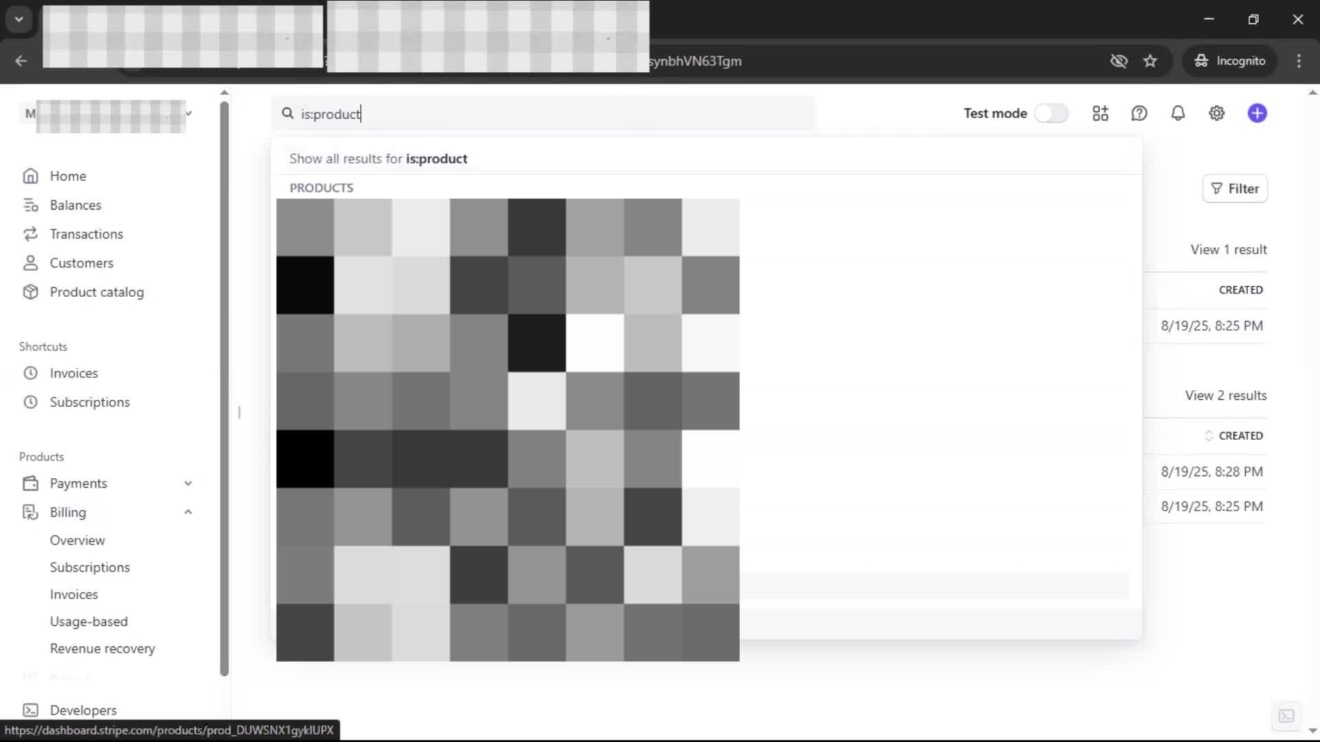 Searching screenshot