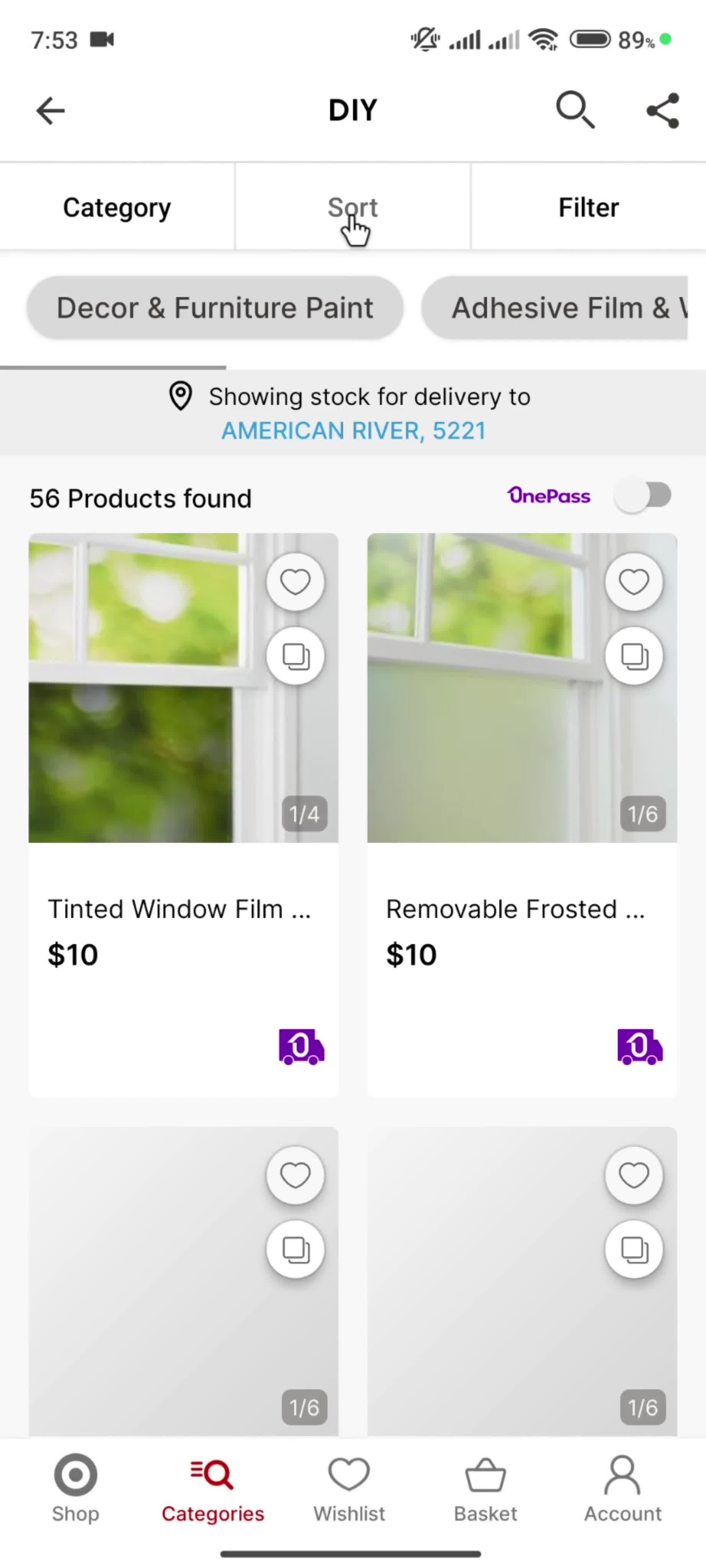 Searching screenshot
