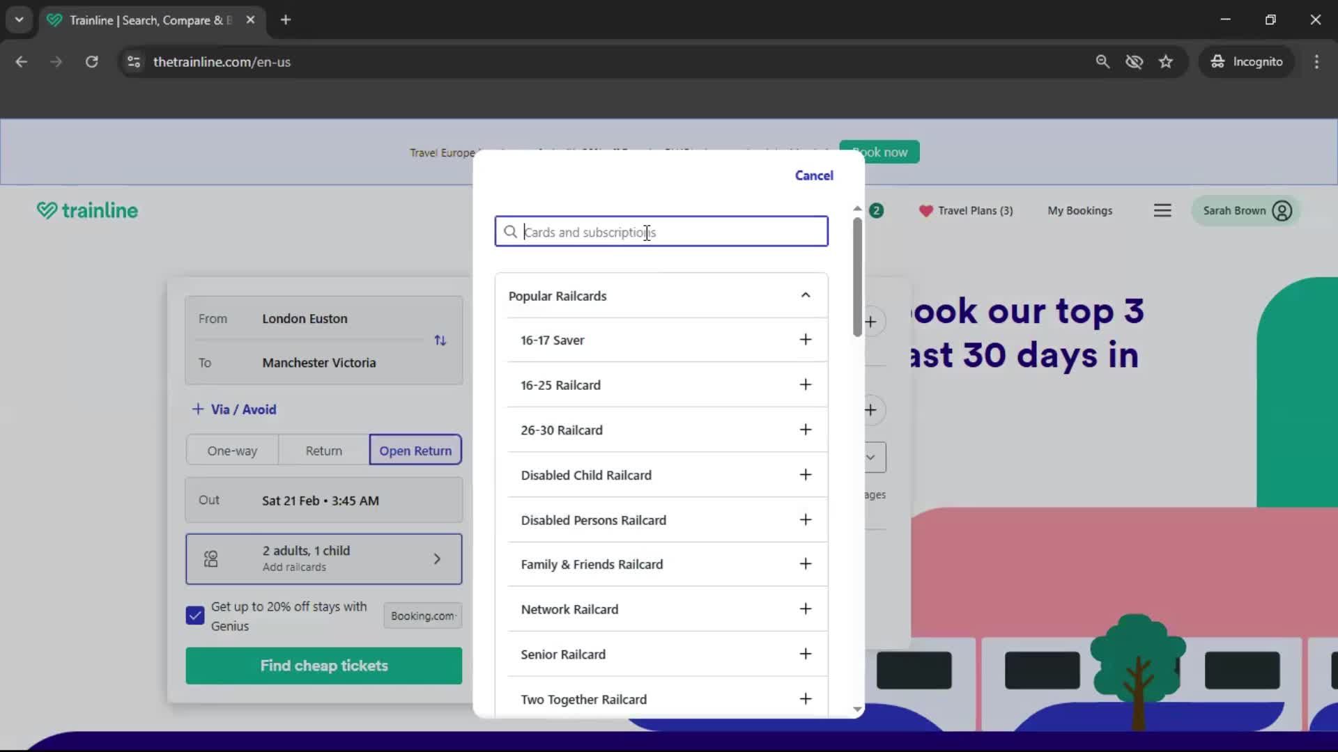 Searching screenshot