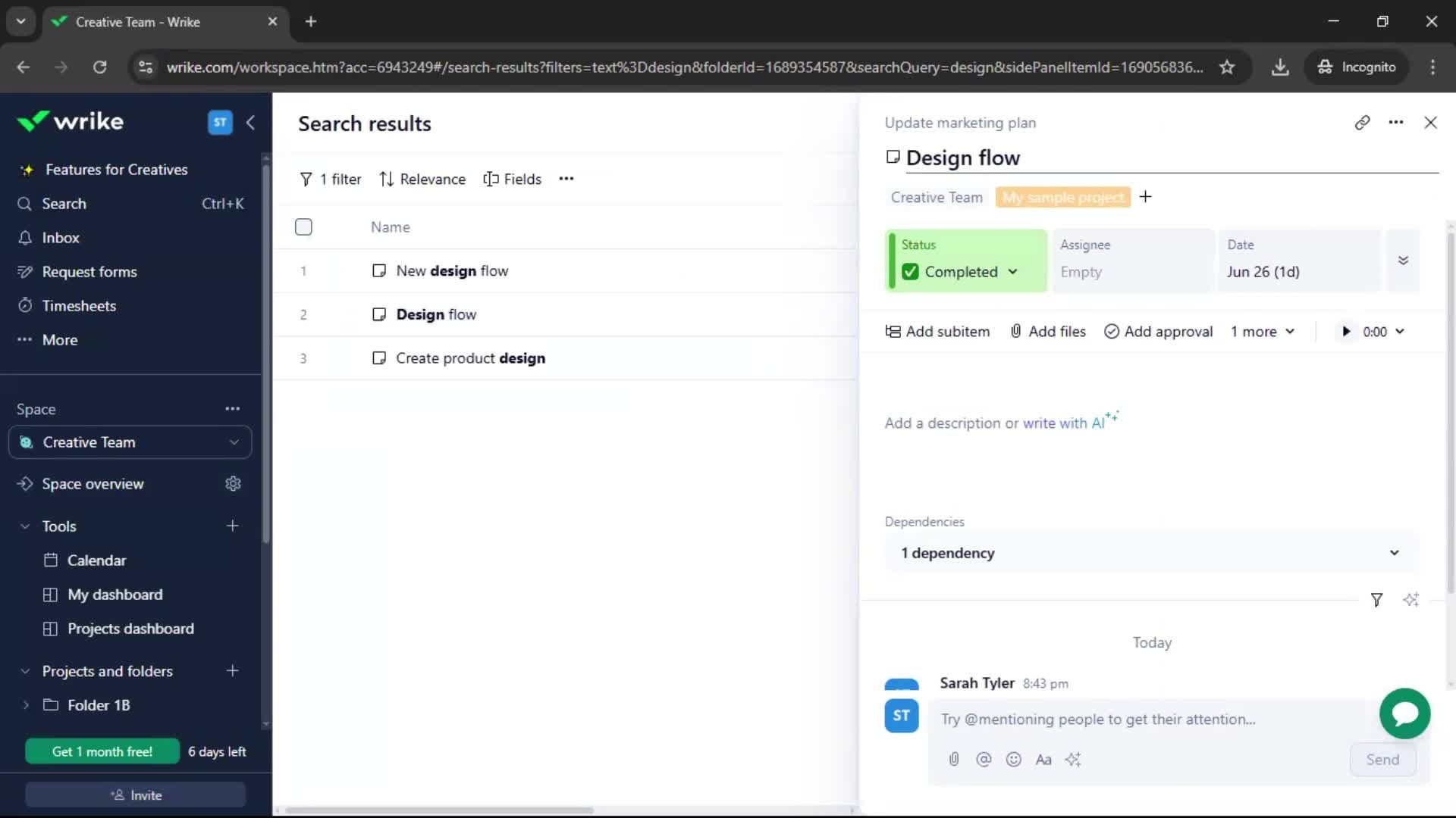 Searching screenshot
