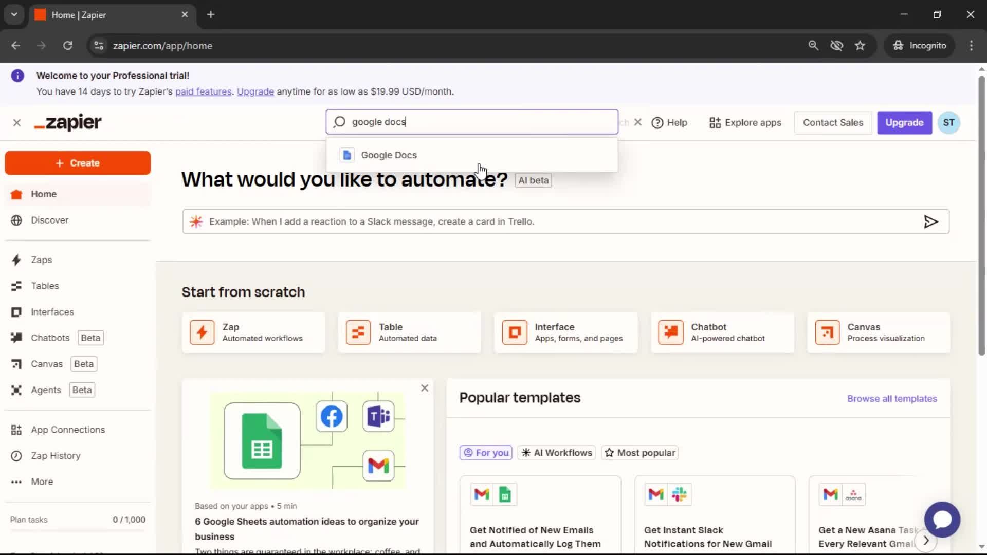 Searching screenshot