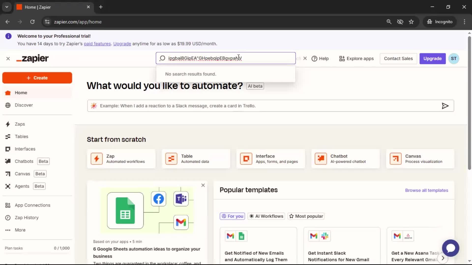 Searching screenshot