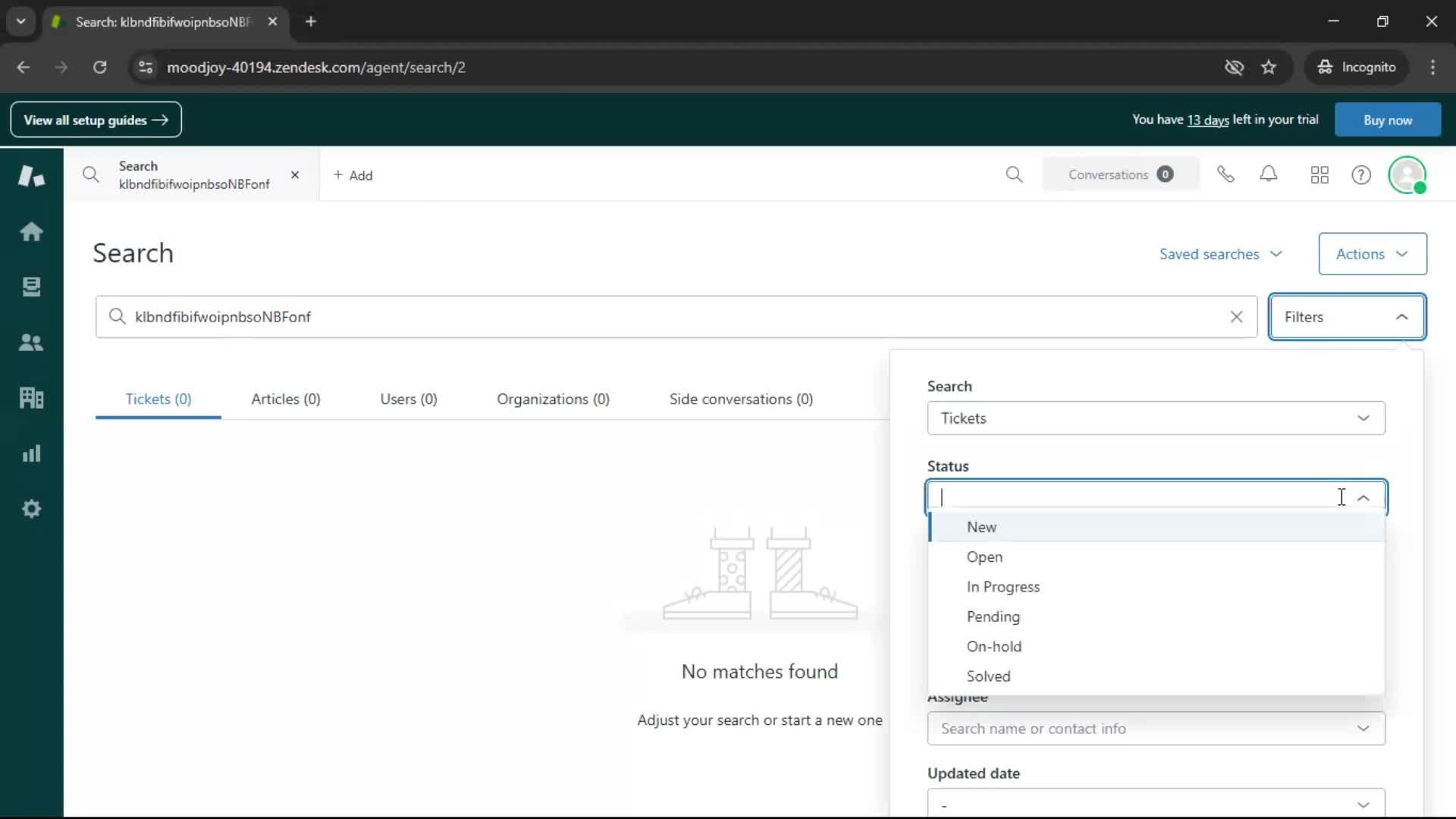Searching screenshot
