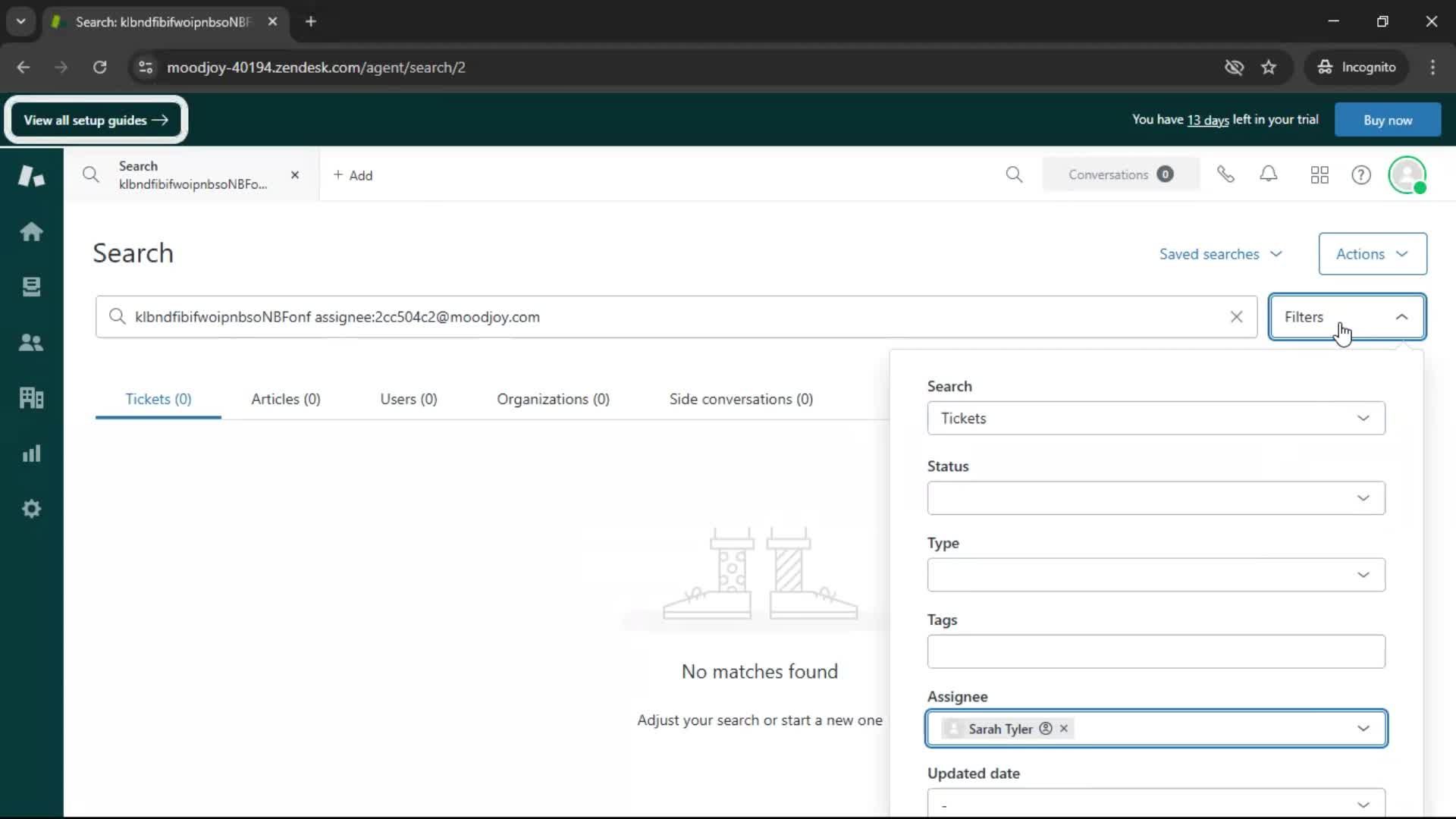 Searching screenshot