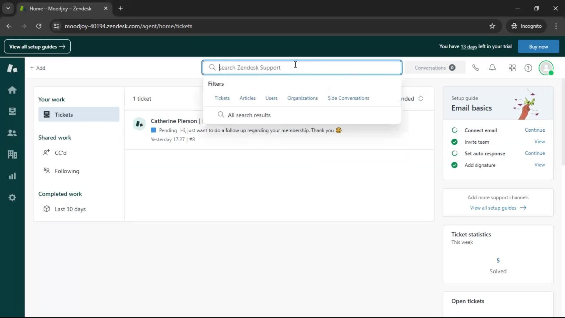 Searching screenshot