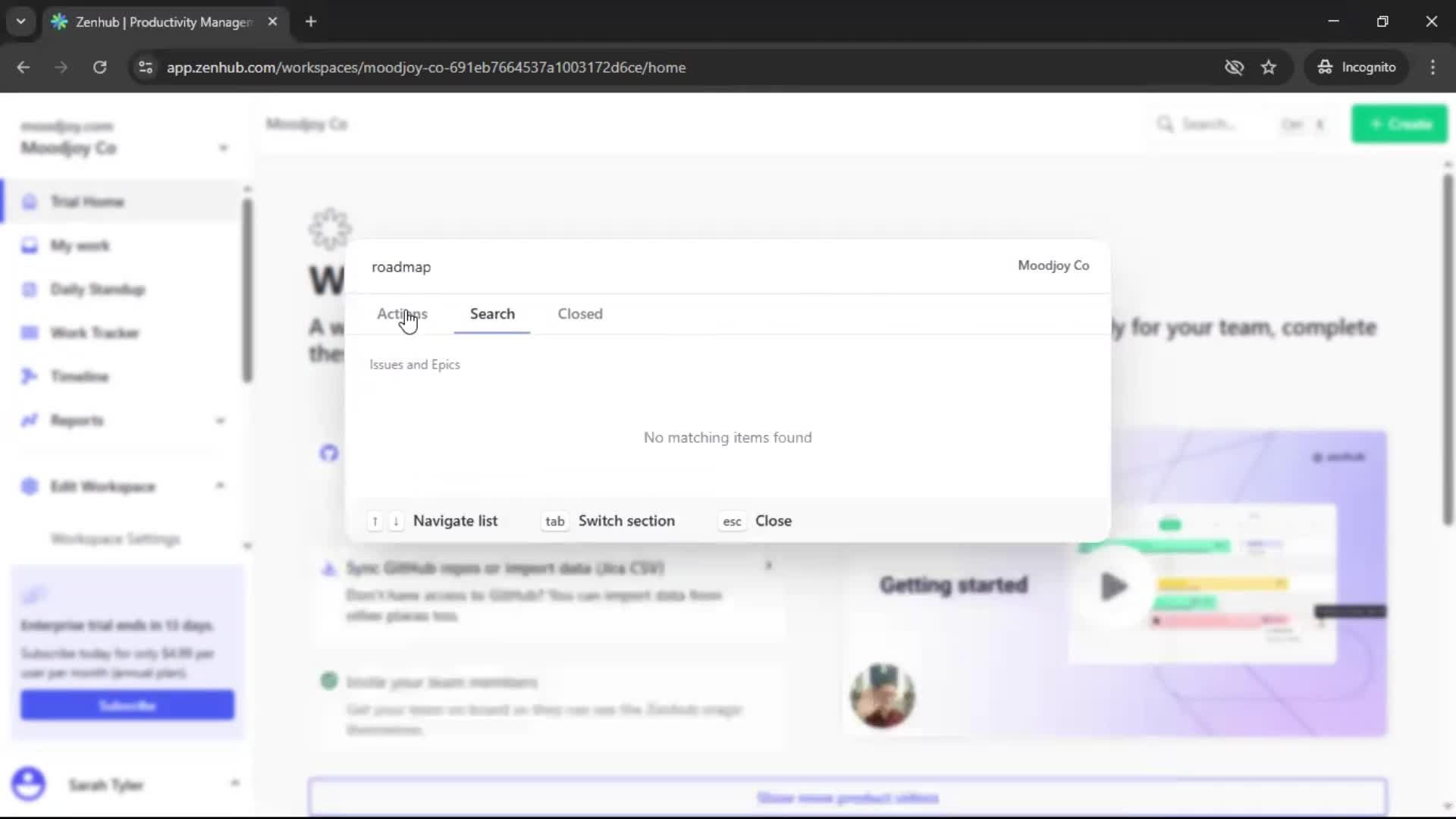 Searching screenshot