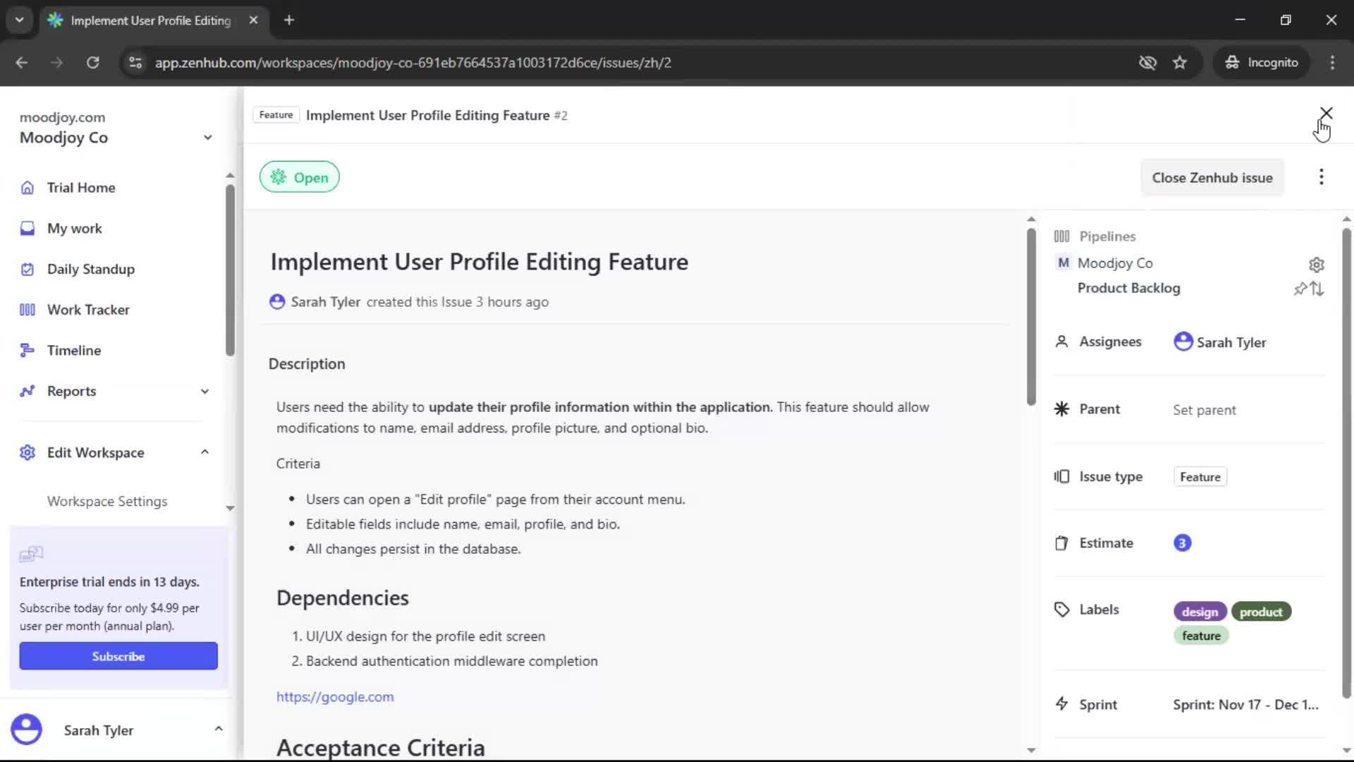 Searching screenshot