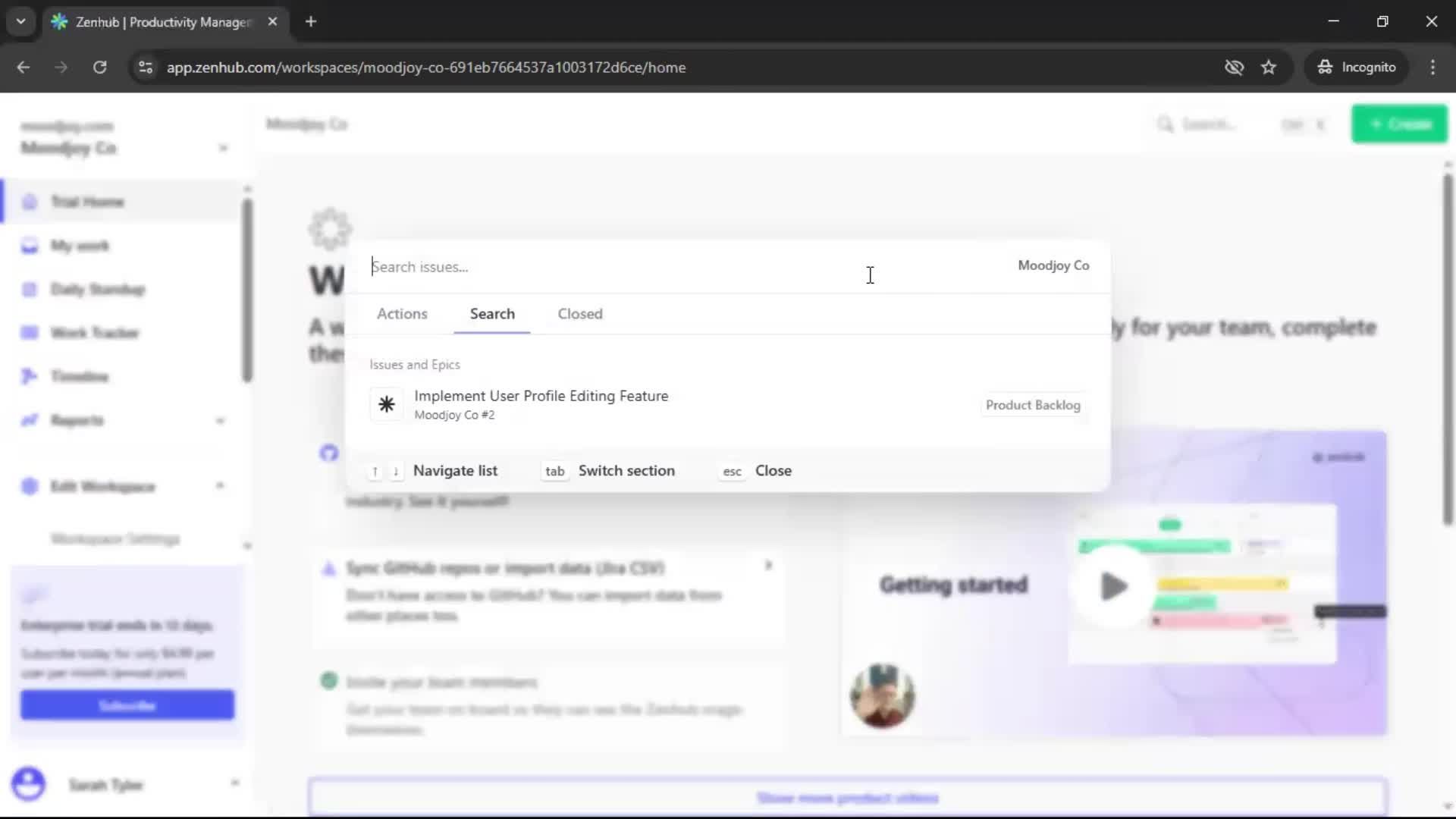 Searching screenshot