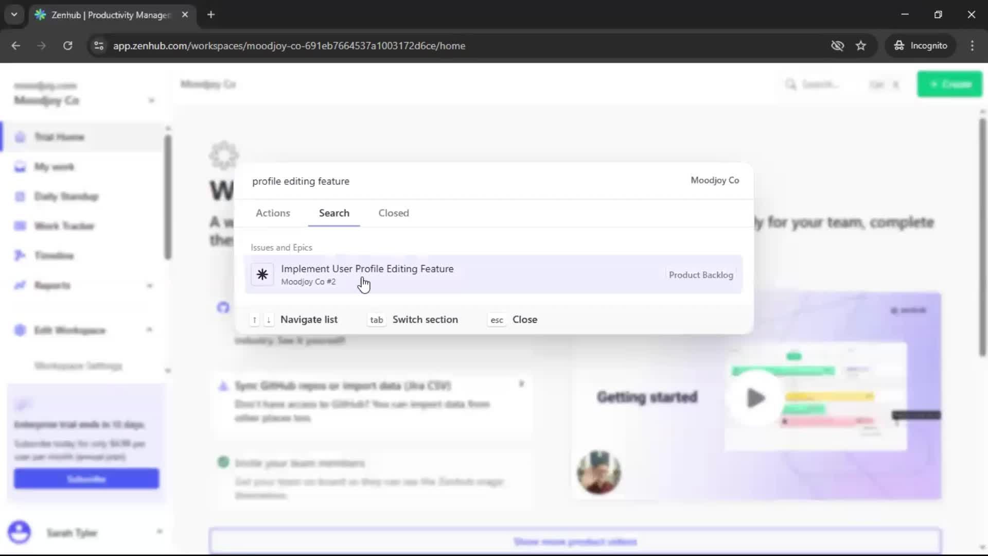 Searching screenshot