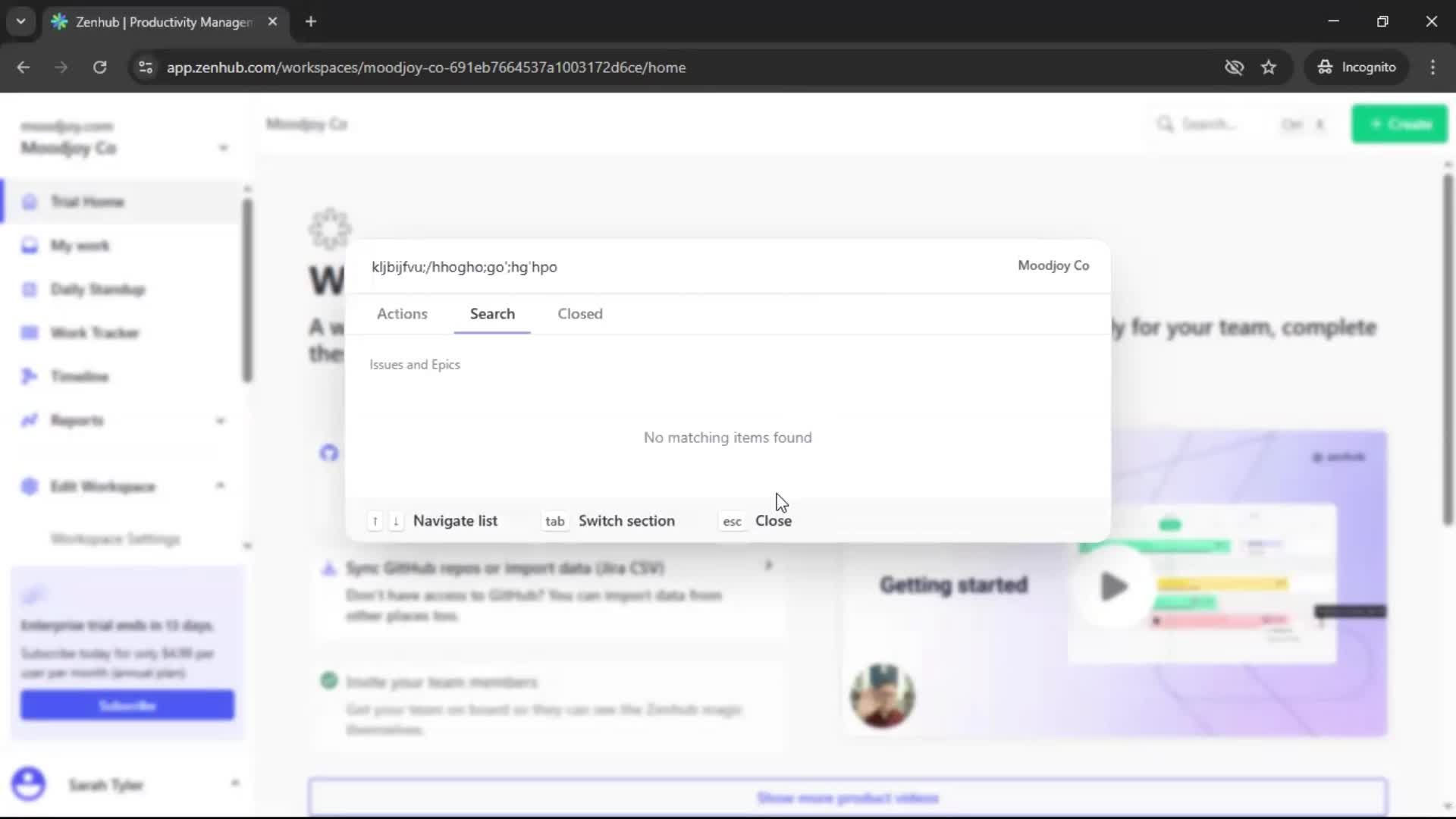 Searching screenshot