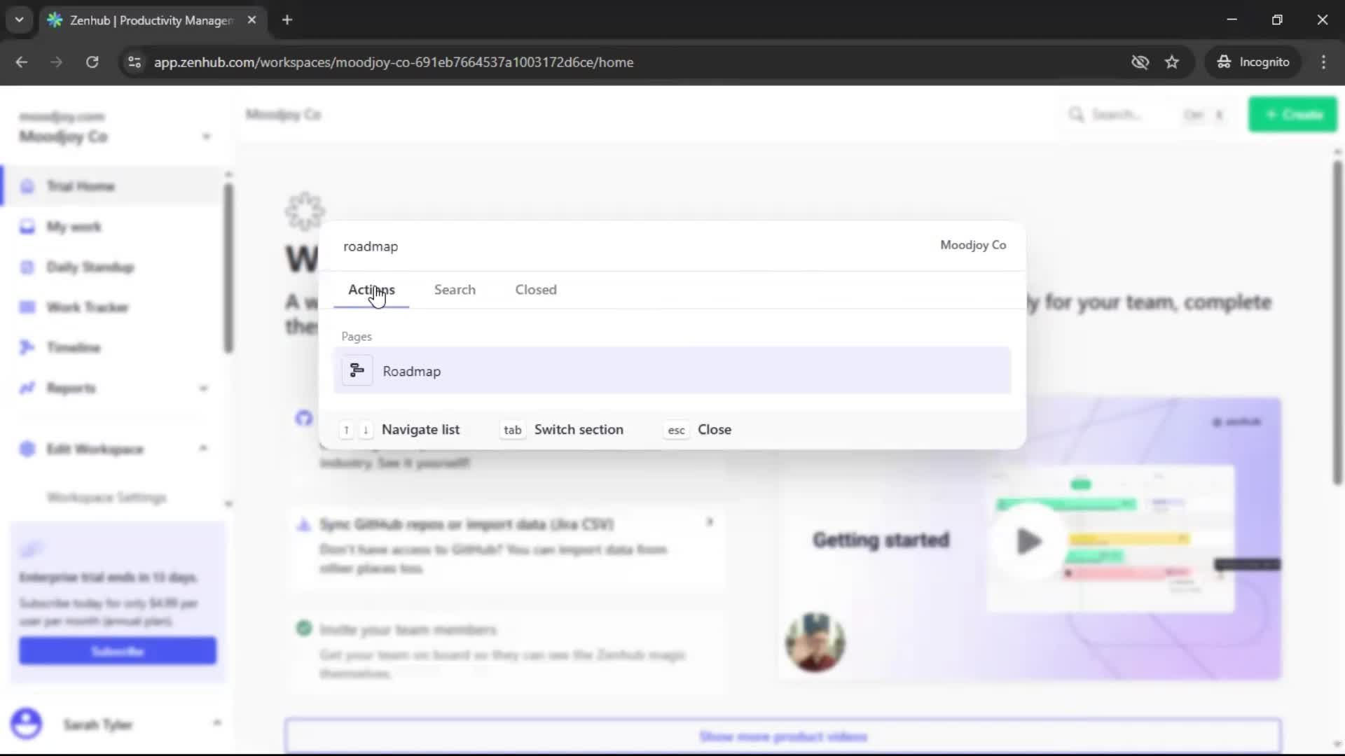 Searching screenshot