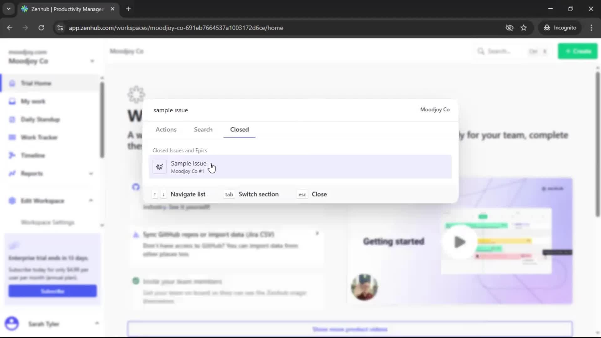 Searching screenshot