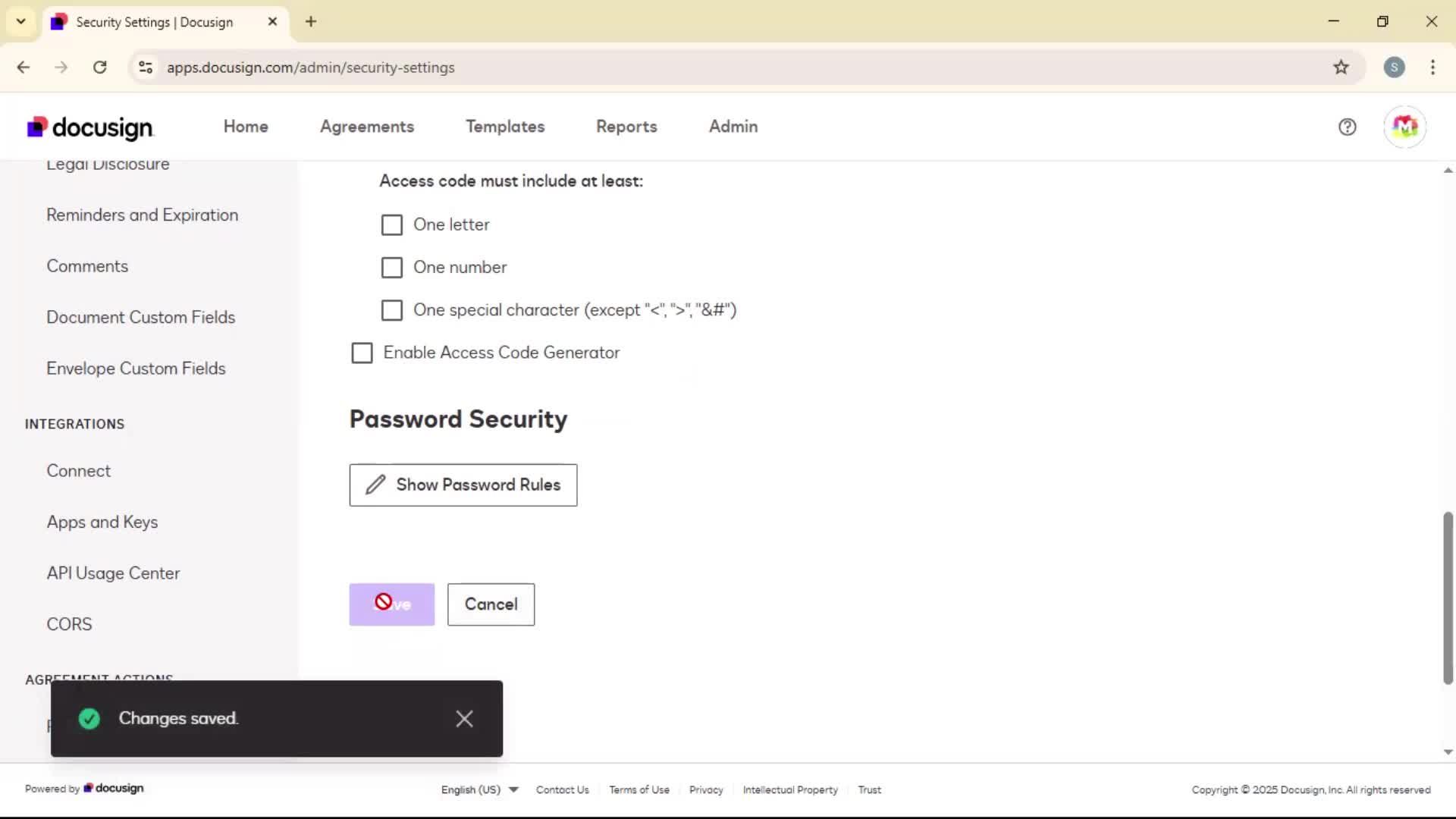 Security settings on Docusign video thumbnail