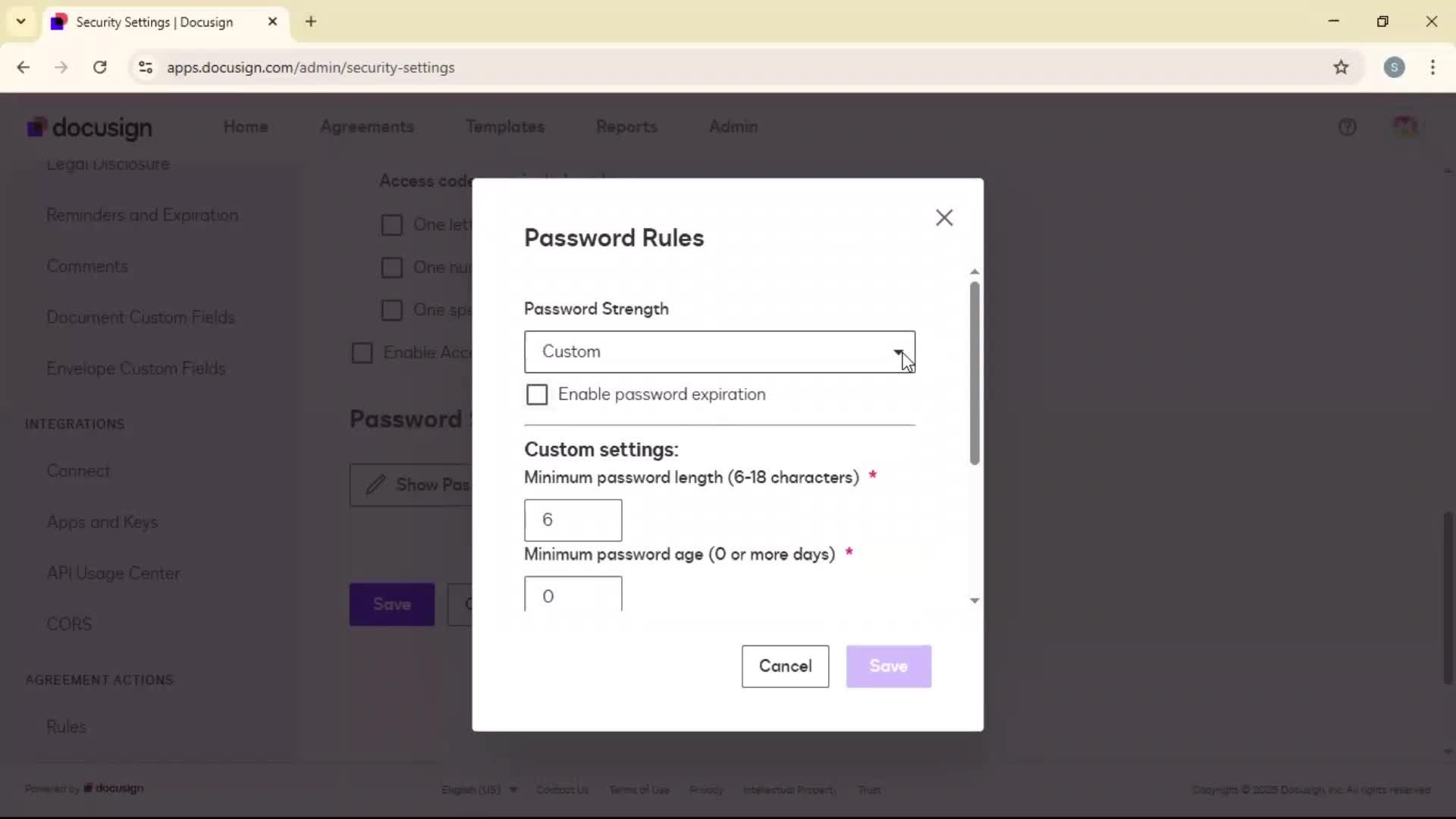 Security settings on Docusign video thumbnail