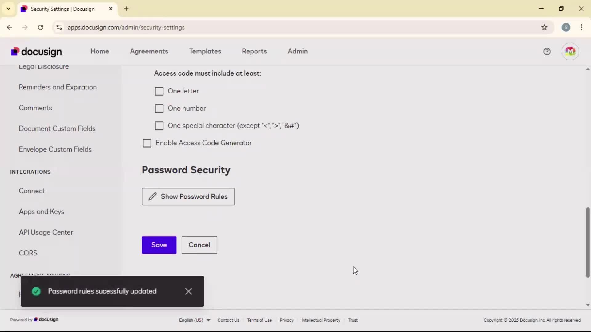 Security settings on Docusign video thumbnail
