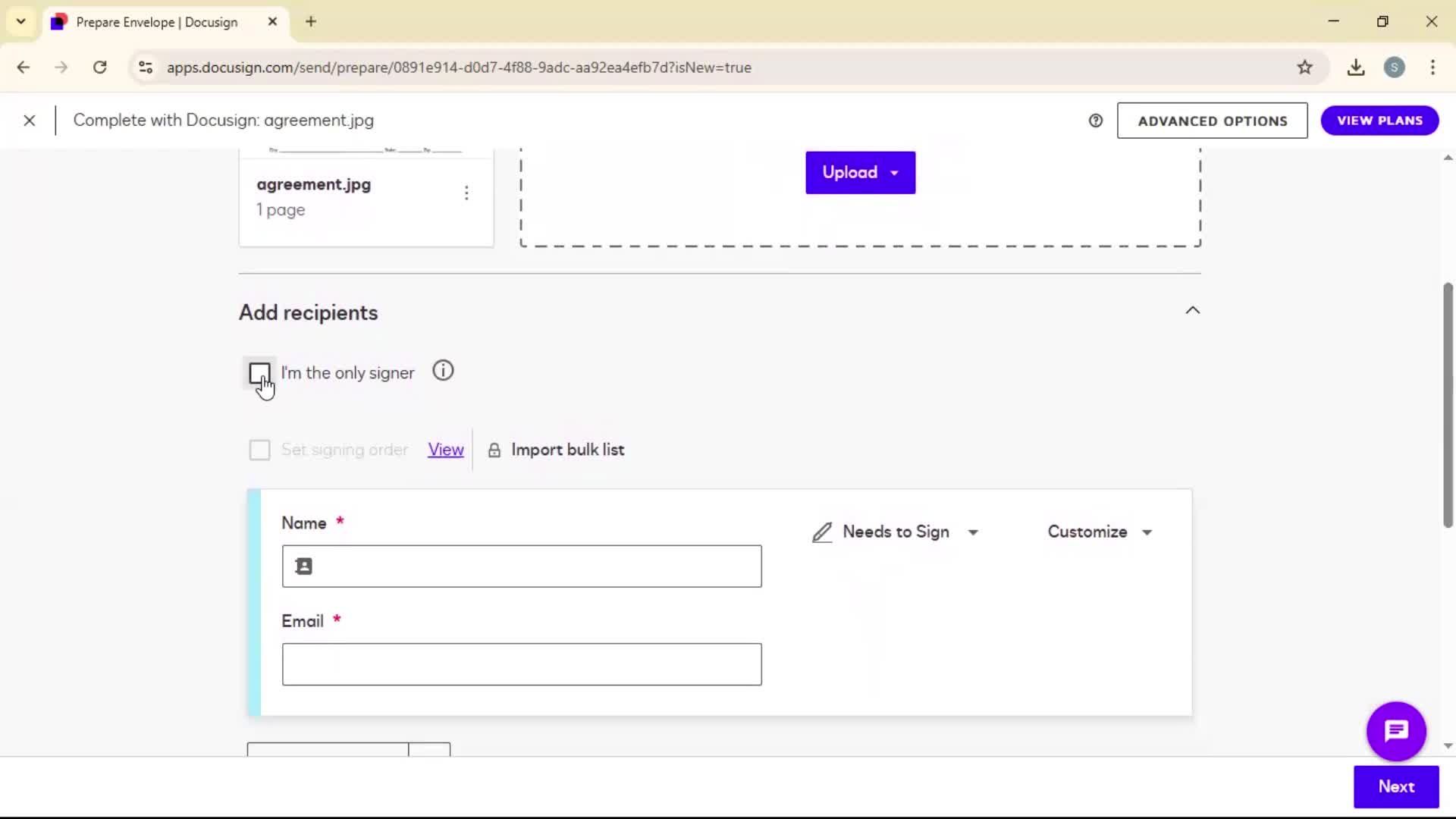 Requesting a signature screenshot