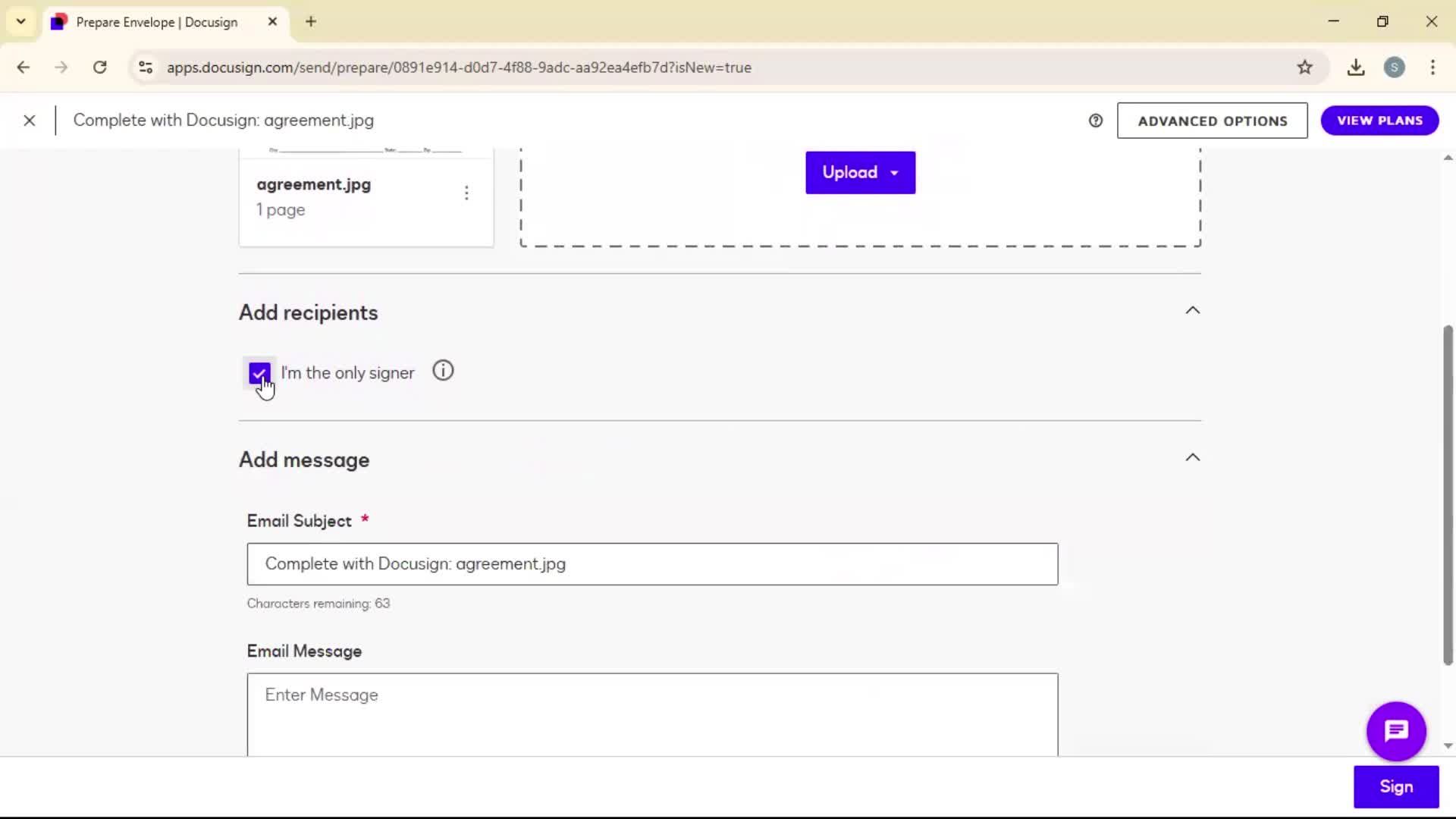 Requesting a signature screenshot