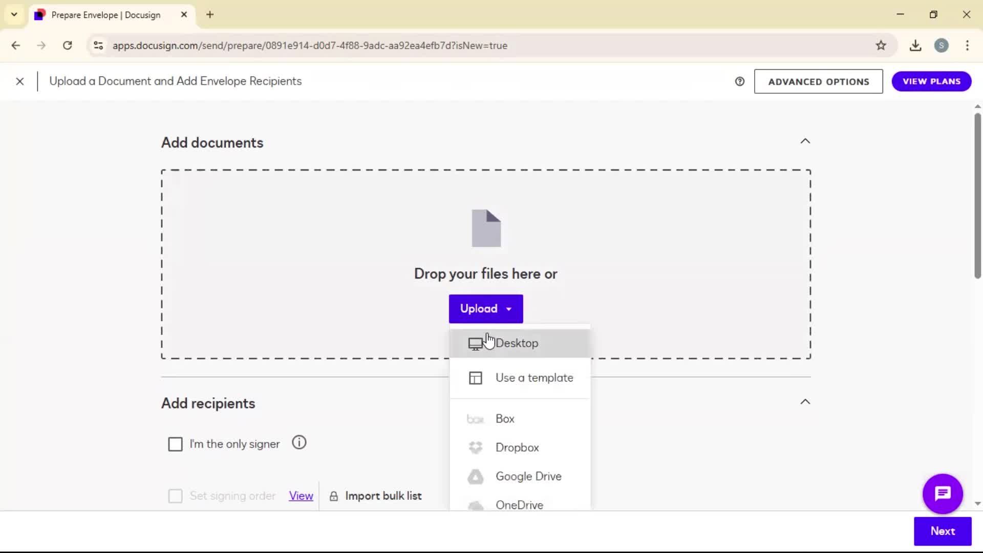 Requesting a signature screenshot